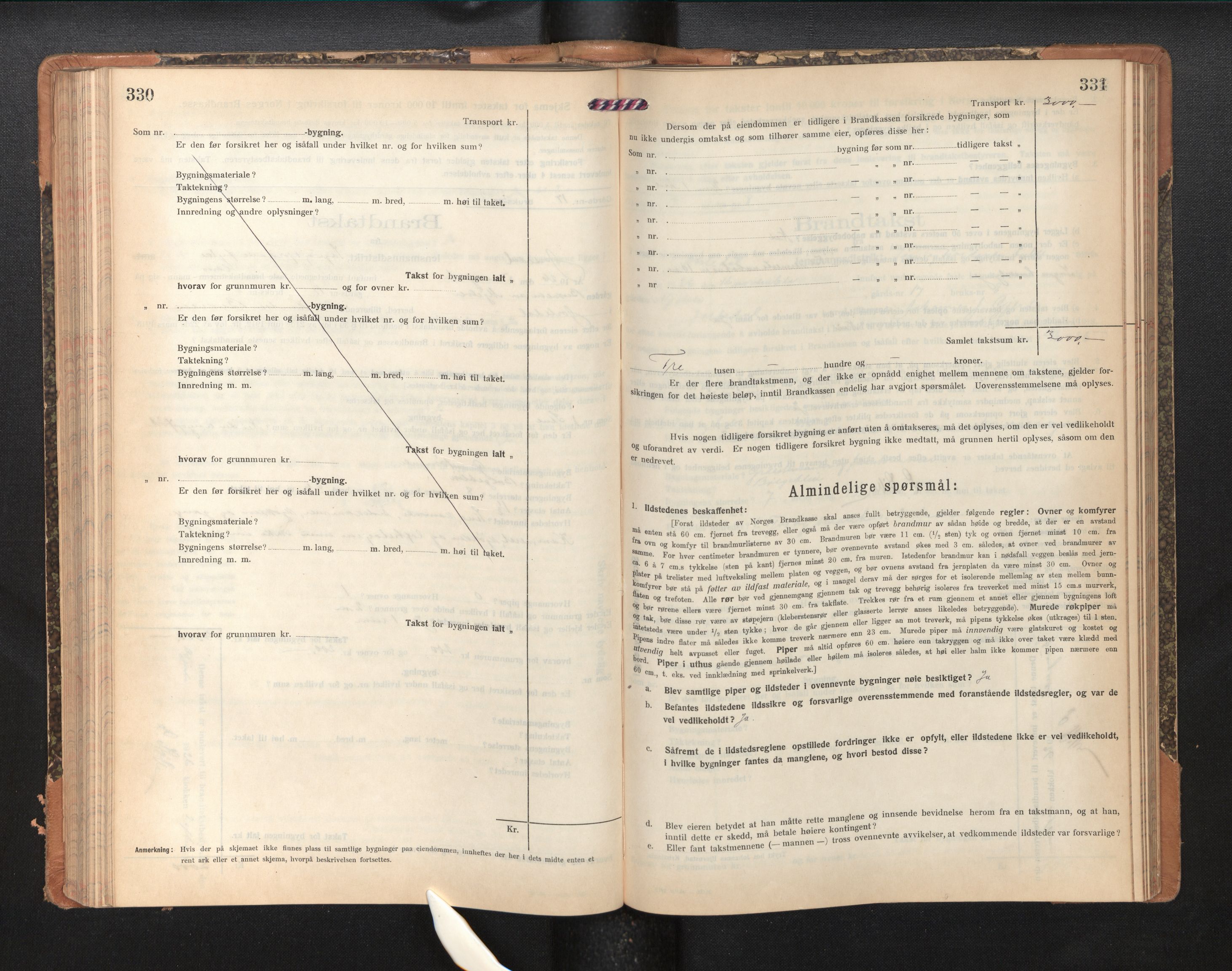 Lensmannen i Jostedal, AV/SAB-A-28601/0012/L0005: Branntakstprotokoll, skjematakst, 1921-1935, p. 330-331