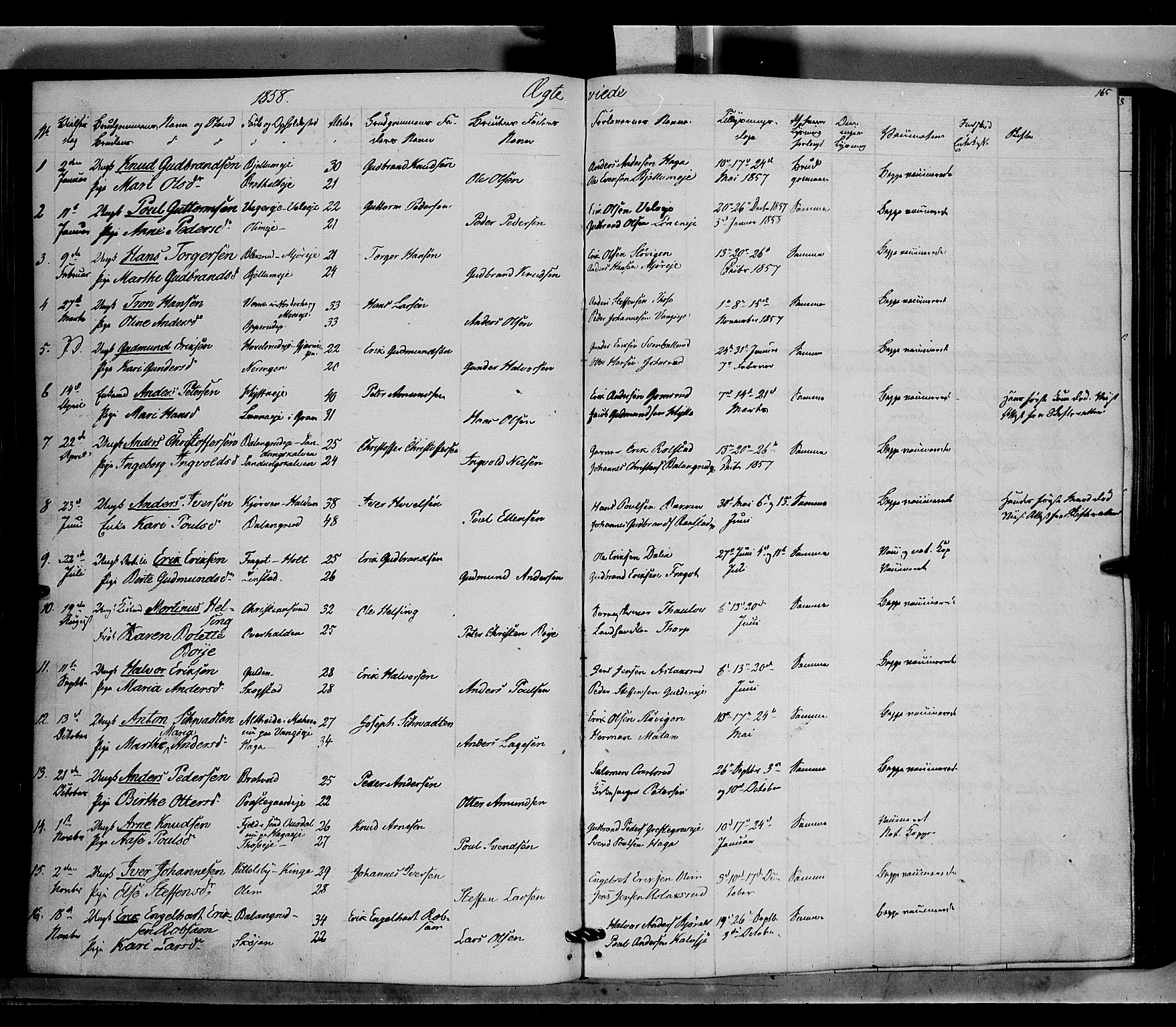 Jevnaker prestekontor, SAH/PREST-116/H/Ha/Haa/L0007: Parish register (official) no. 7, 1858-1876, p. 165