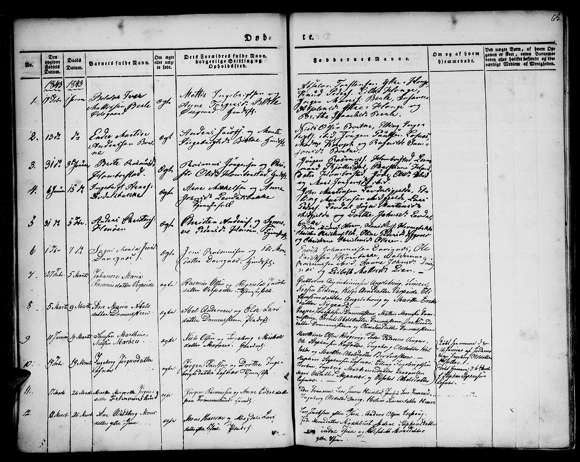 Davik sokneprestembete, AV/SAB-A-79701/H/Haa/Haaa/L0004: Parish register (official) no. A 4, 1830-1849, p. 65