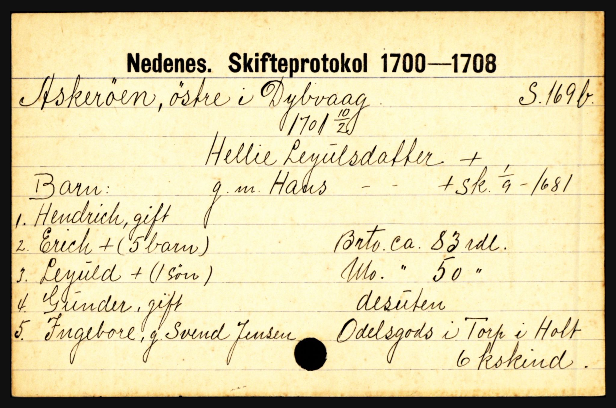 Nedenes sorenskriveri før 1824, AV/SAK-1221-0007/H, p. 1119