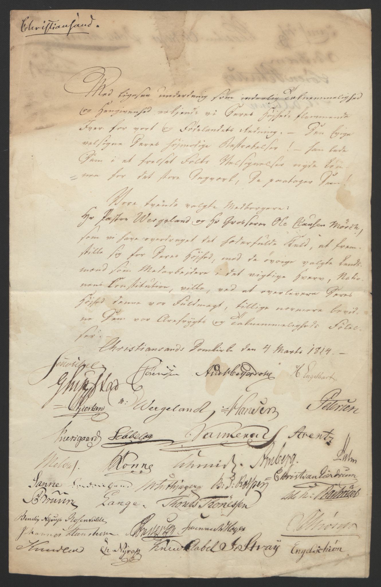 Statsrådssekretariatet, RA/S-1001/D/Db/L0007: Fullmakter for Eidsvollsrepresentantene i 1814. , 1814, p. 57