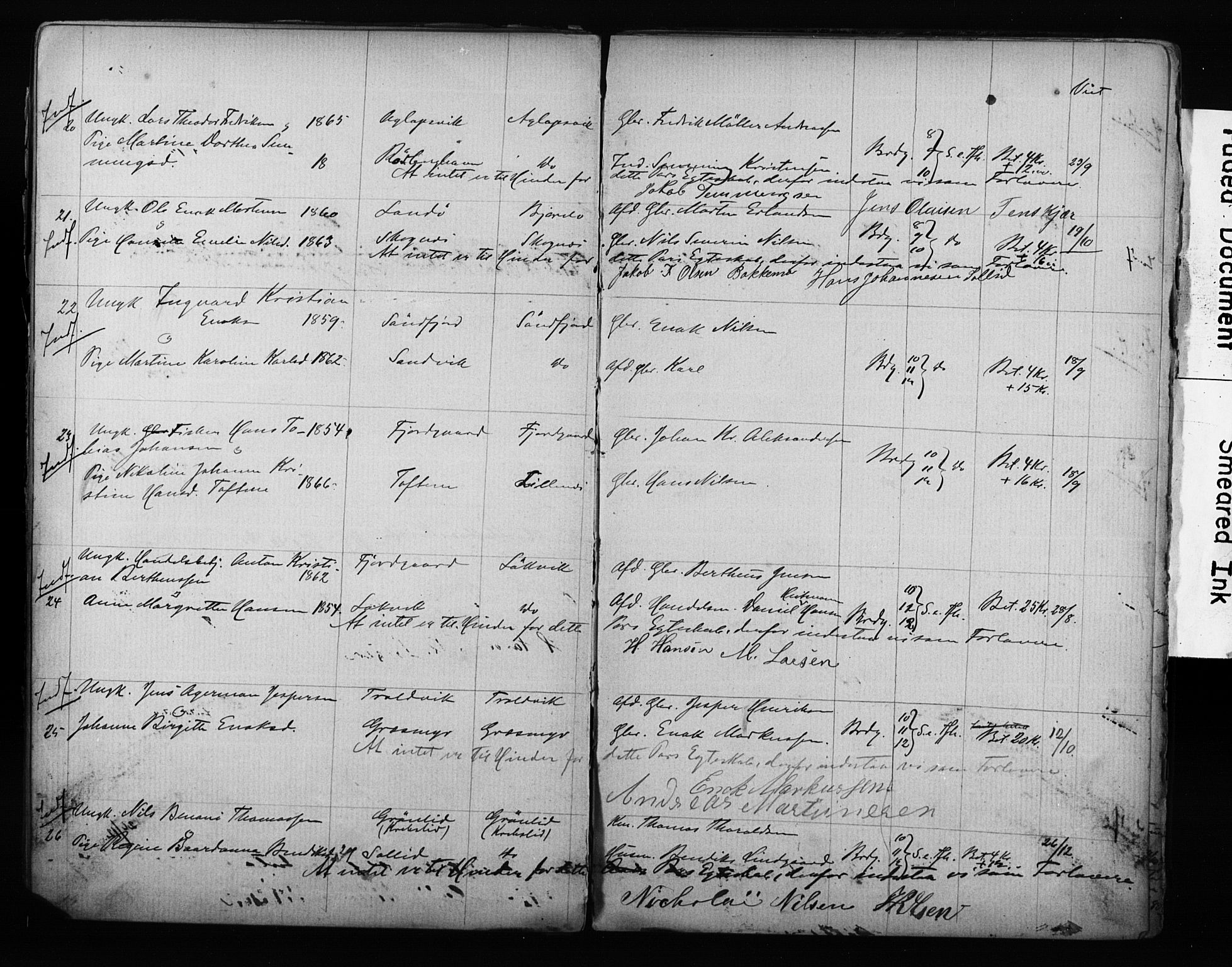 Lenvik sokneprestembete, AV/SATØ-S-1310/I/Ie/L0095: Banns register no. 95, 1868-1890