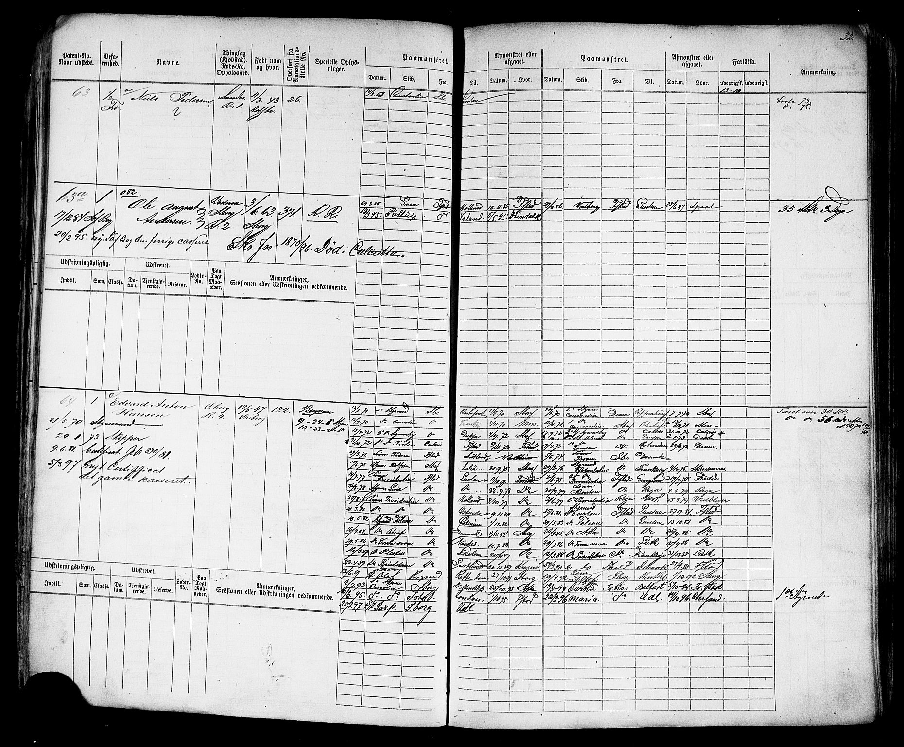Sarpsborg mønstringskontor, AV/SAO-A-10569c/F/Fc/Fcb/L0003: Hovedrulle, 1860-1881, p. 35