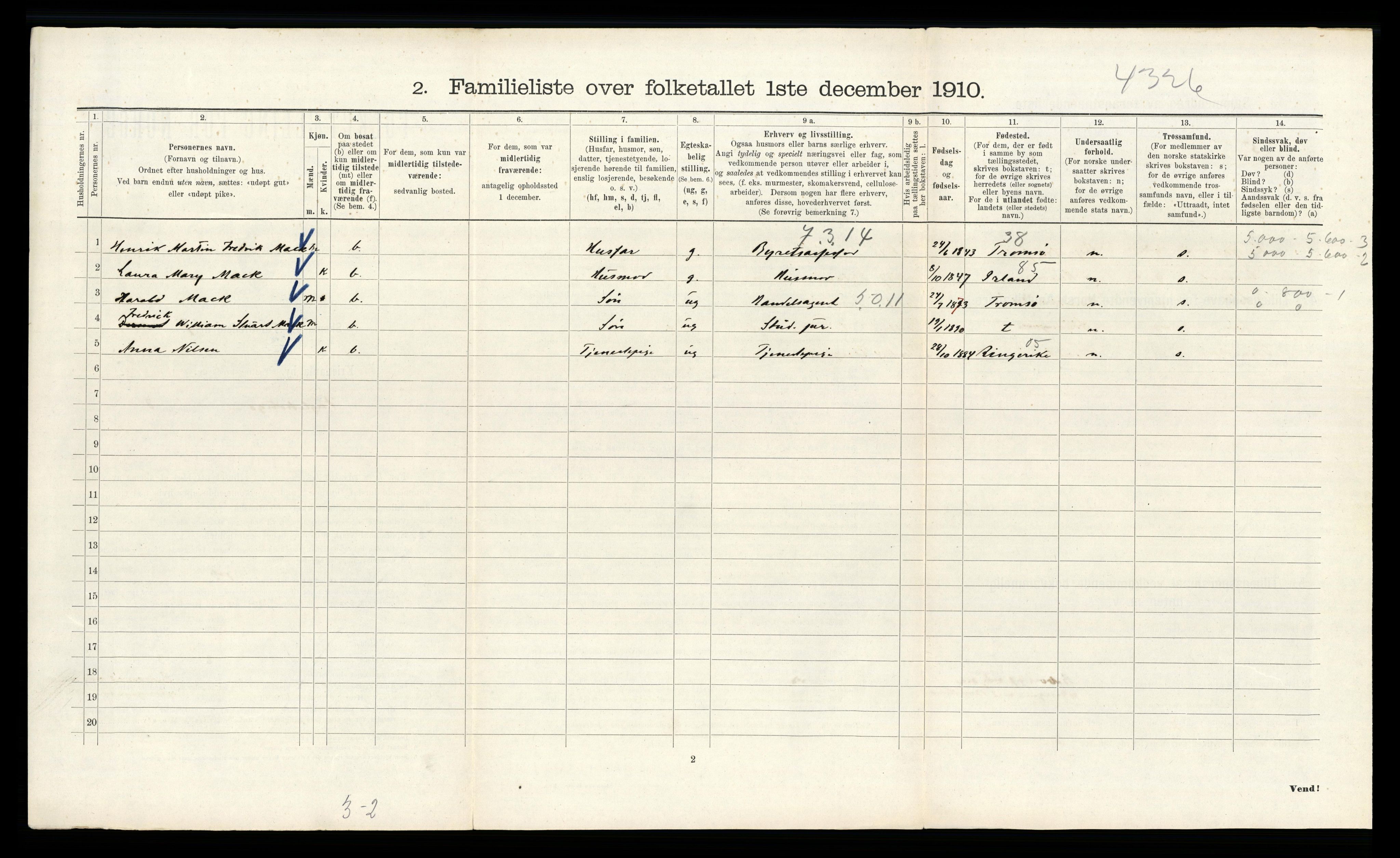 RA, 1910 census for Kristiania, 1910, p. 27638