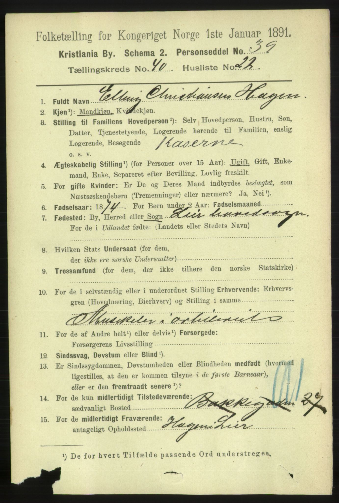 RA, 1891 census for 0301 Kristiania, 1891, p. 23649