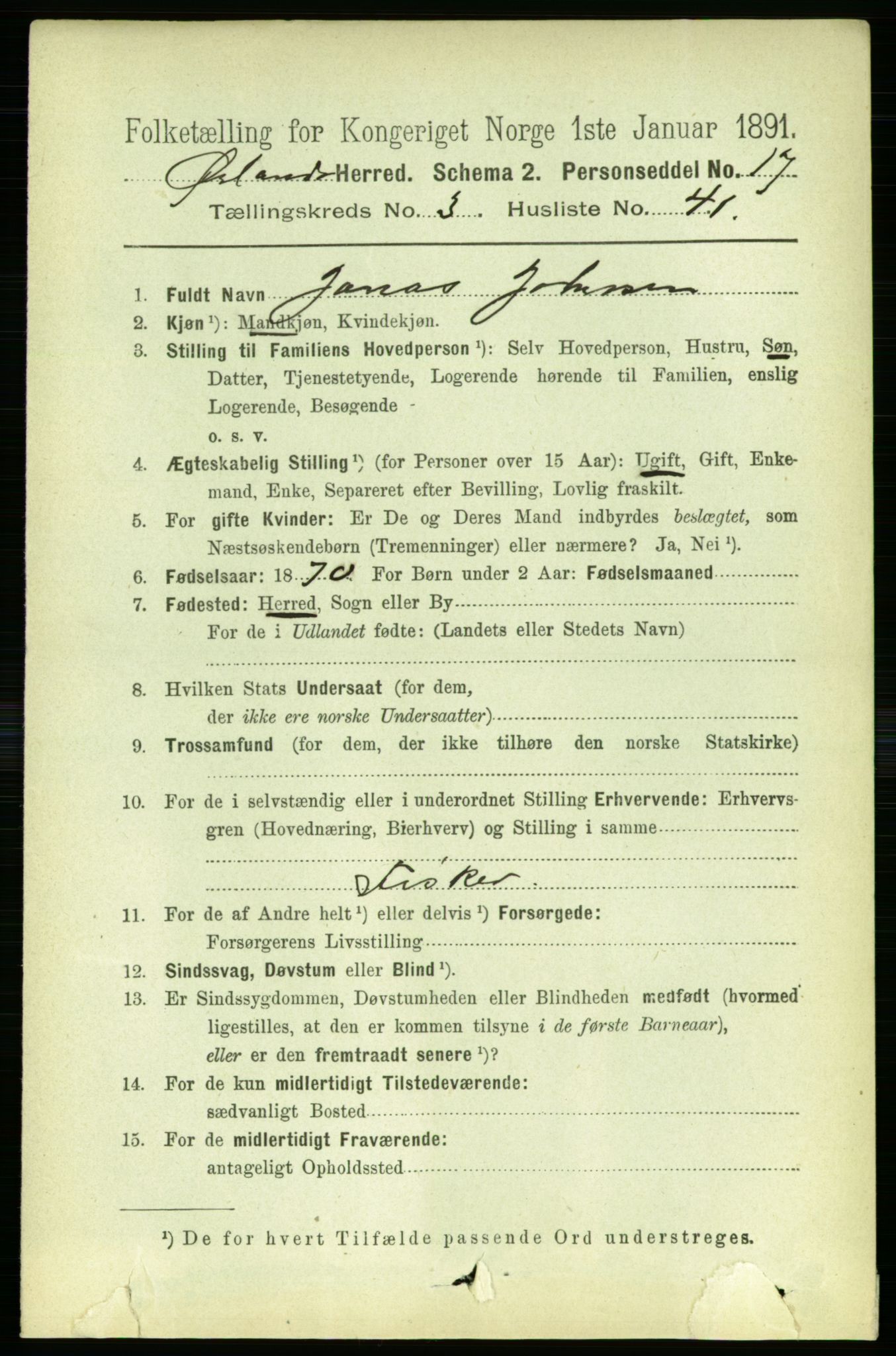 RA, 1891 census for 1621 Ørland, 1891, p. 1253