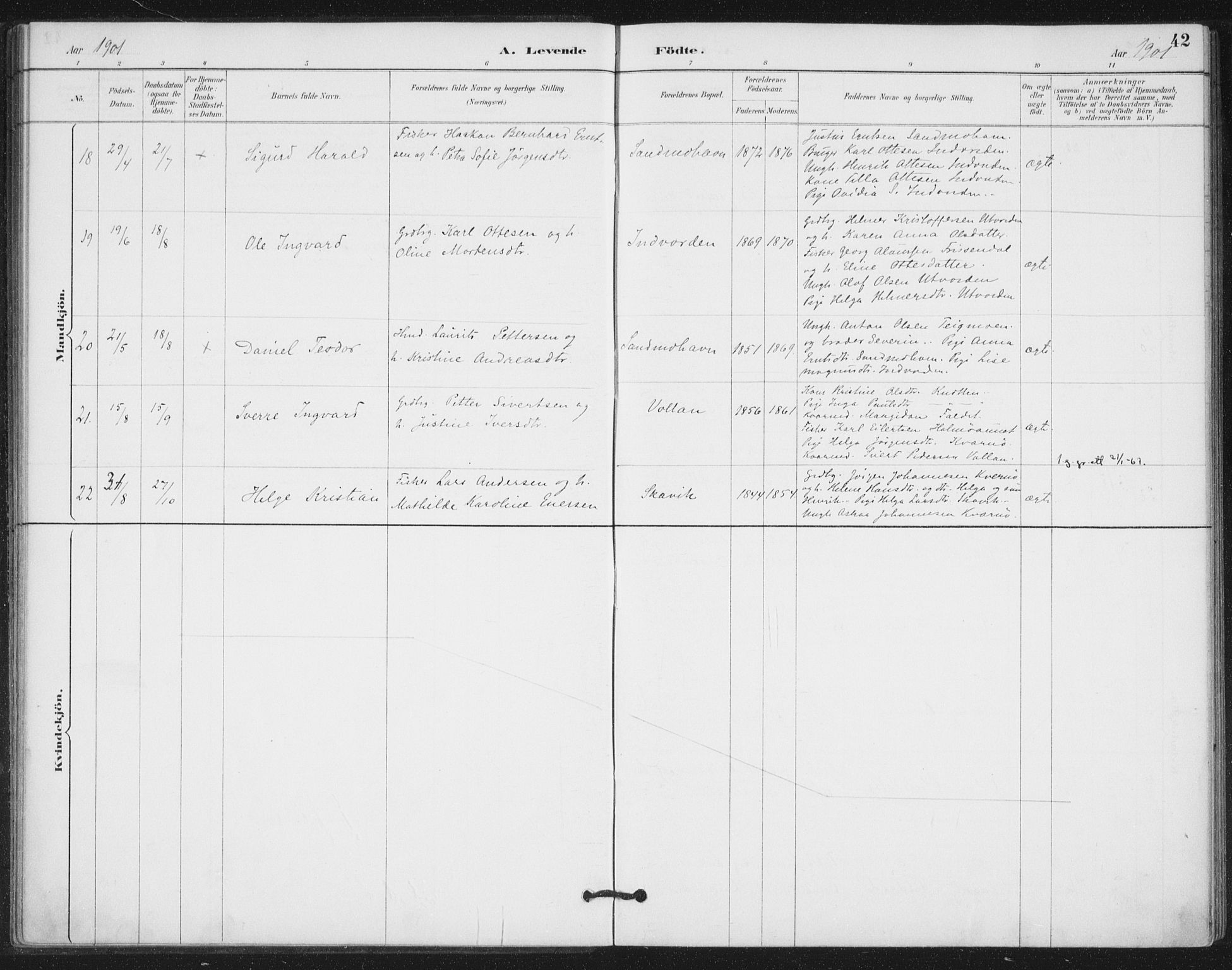 Ministerialprotokoller, klokkerbøker og fødselsregistre - Nord-Trøndelag, SAT/A-1458/772/L0603: Parish register (official) no. 772A01, 1885-1912, p. 42