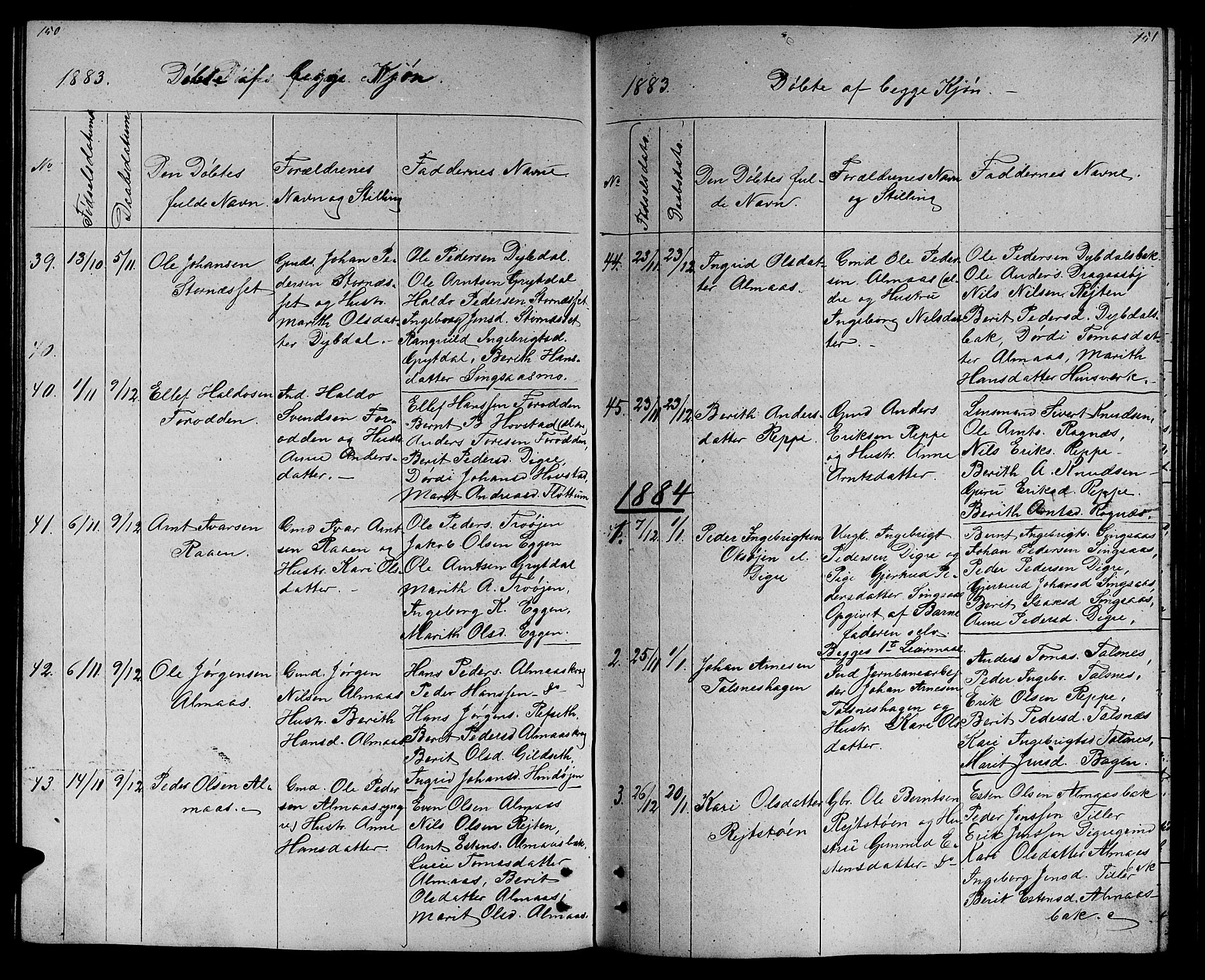 Ministerialprotokoller, klokkerbøker og fødselsregistre - Sør-Trøndelag, SAT/A-1456/688/L1027: Parish register (copy) no. 688C02, 1861-1889, p. 150-151