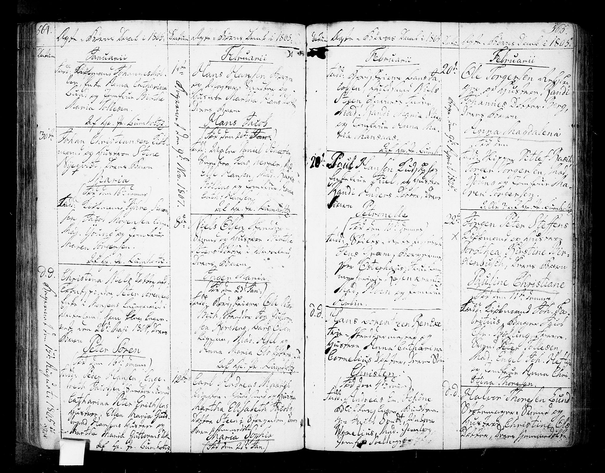 Oslo domkirke Kirkebøker, SAO/A-10752/F/Fa/L0005: Parish register (official) no. 5, 1787-1806, p. 564-565