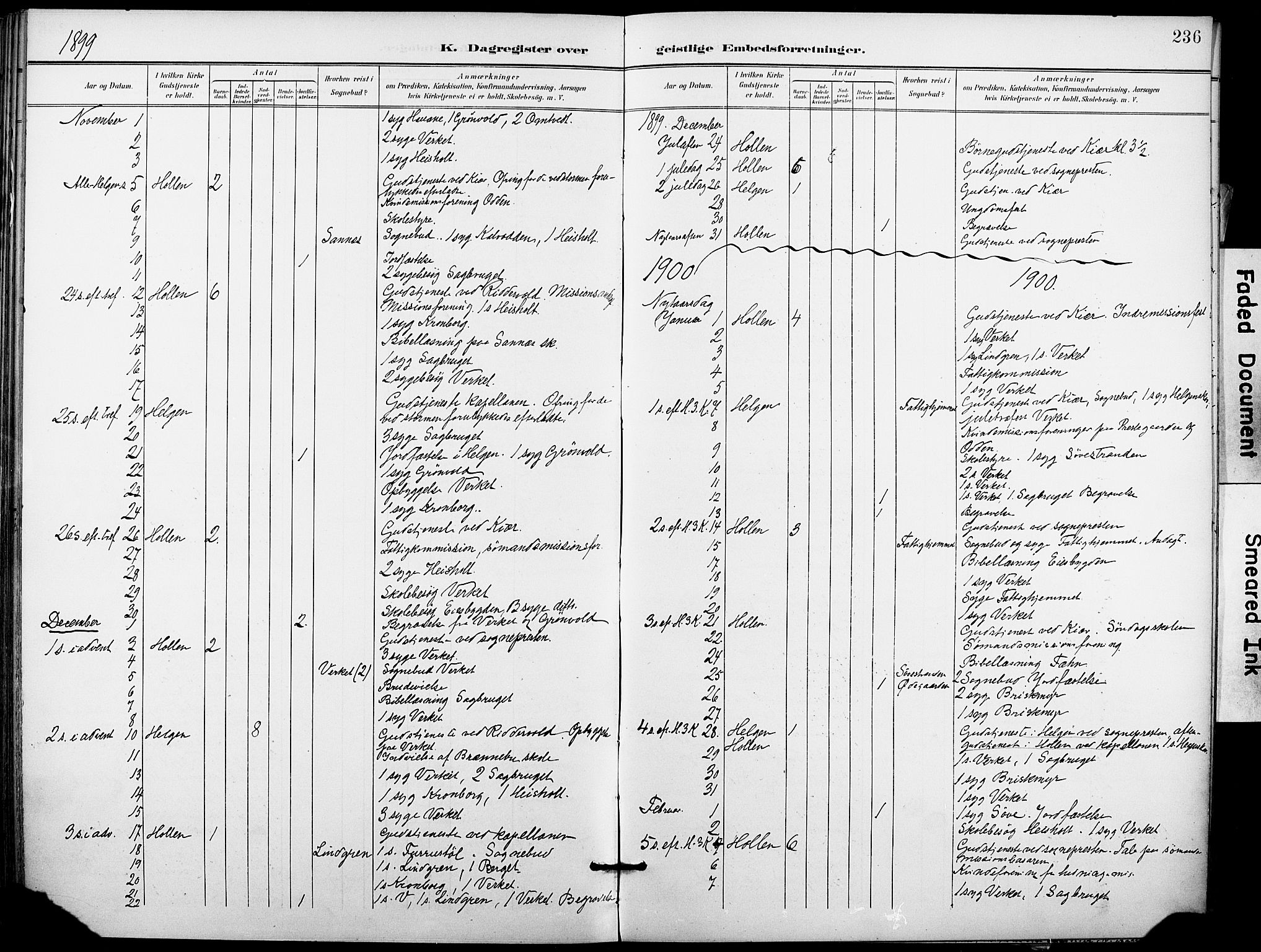 Holla kirkebøker, AV/SAKO-A-272/F/Fa/L0010: Parish register (official) no. 10, 1897-1907, p. 236