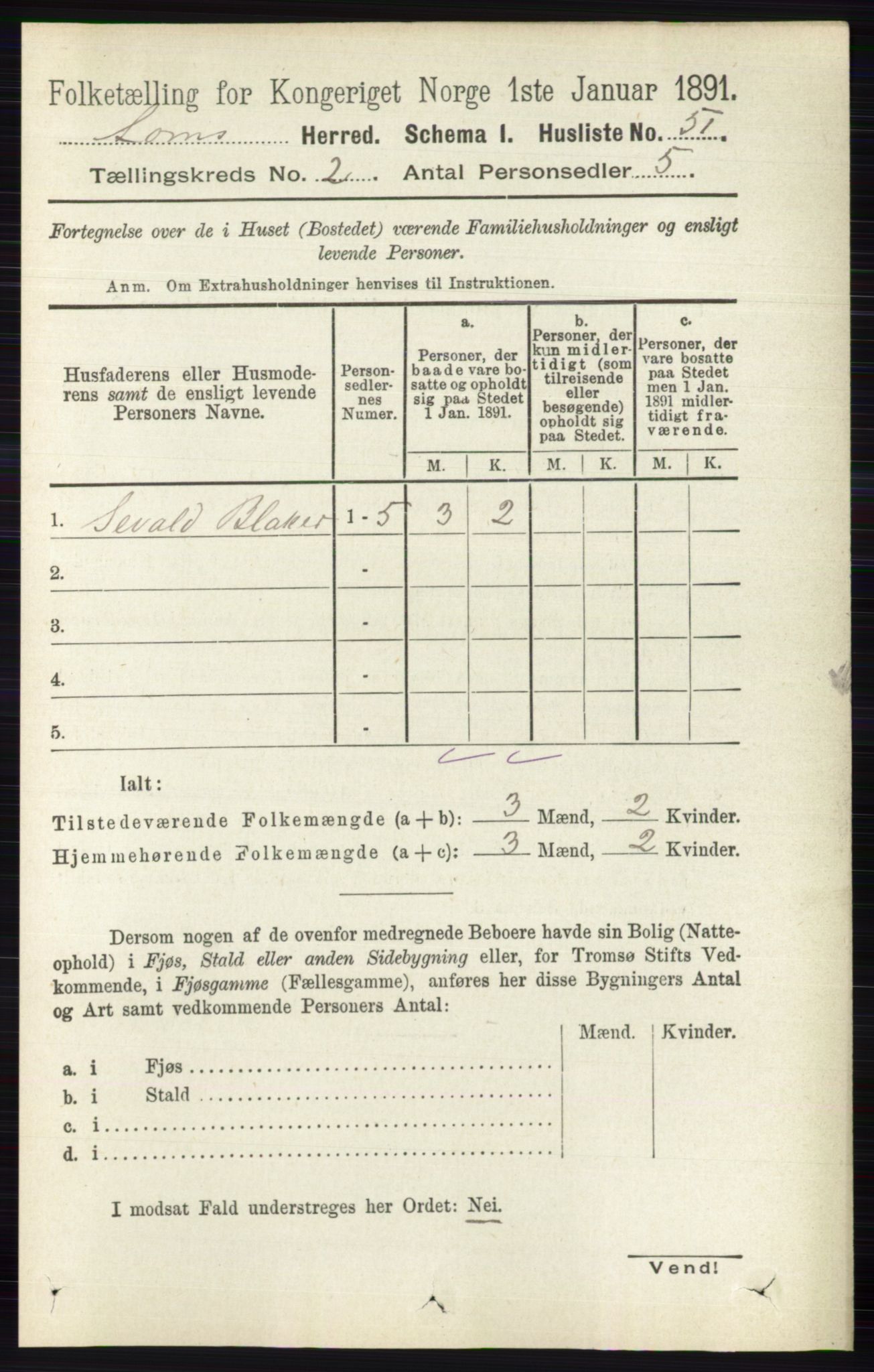 RA, 1891 census for 0514 Lom, 1891, p. 769