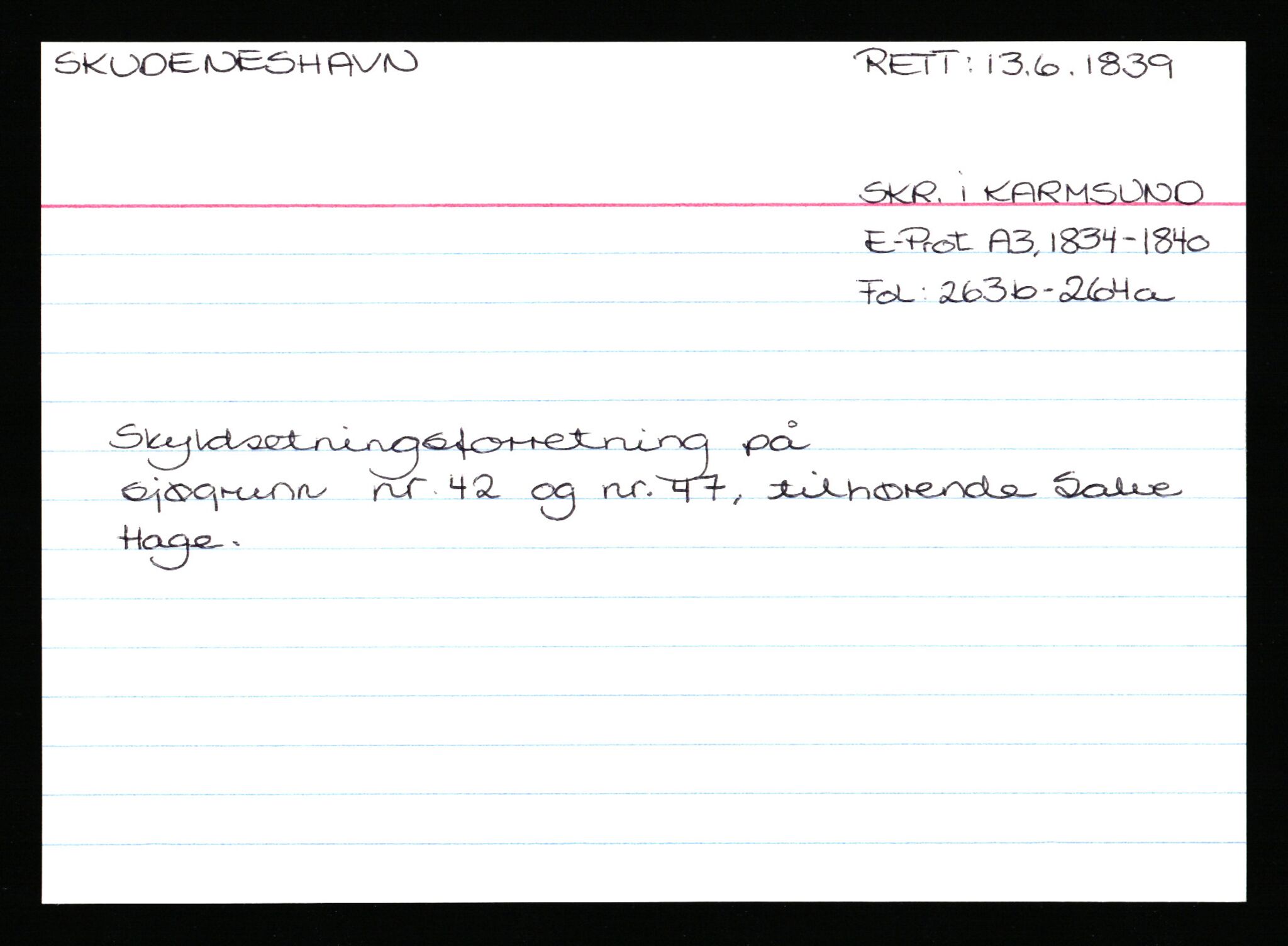 Statsarkivet i Stavanger, AV/SAST-A-101971/03/Y/Ym/L0053: Åstedskort sortert etter gårdsnavn: Skudeneshavn - Solbjør, 1600-1950, p. 28