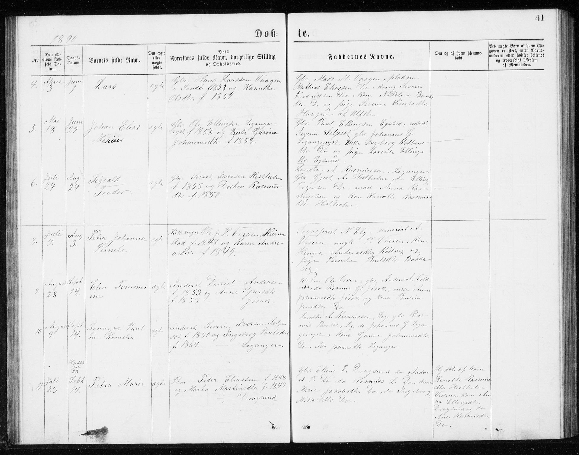 Ministerialprotokoller, klokkerbøker og fødselsregistre - Møre og Romsdal, AV/SAT-A-1454/508/L0097: Parish register (copy) no. 508C01, 1873-1897, p. 41