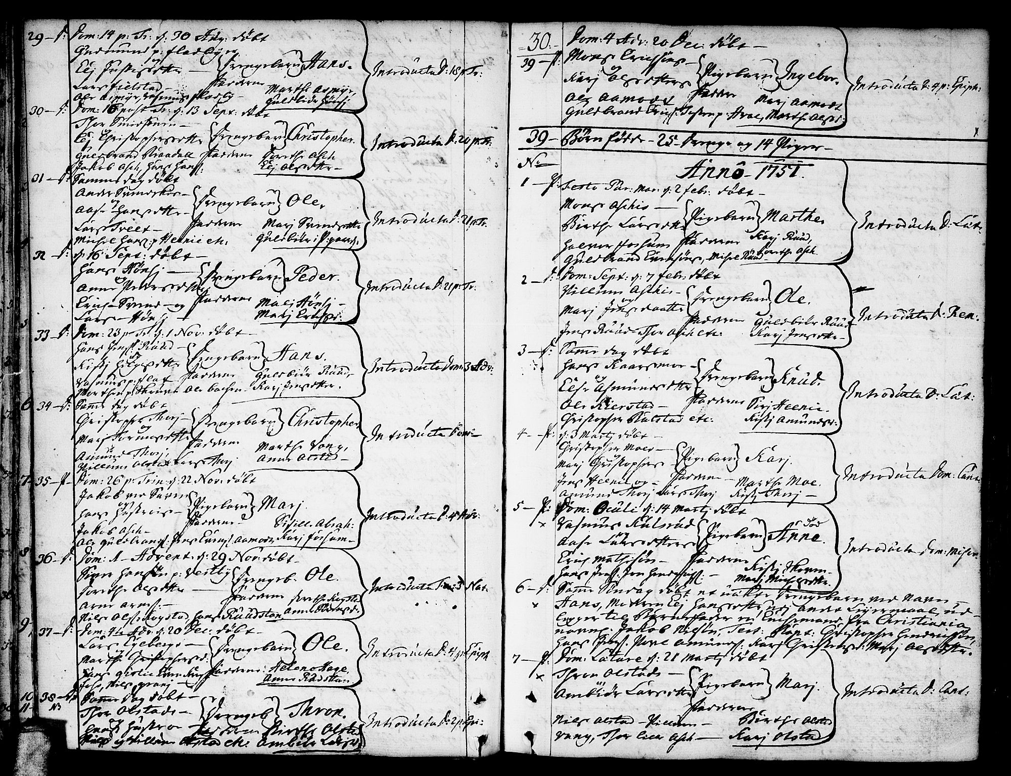 Gjerdrum prestekontor Kirkebøker, AV/SAO-A-10412b/F/Fa/L0002: Parish register (official) no. I 2, 1737-1797, p. 30