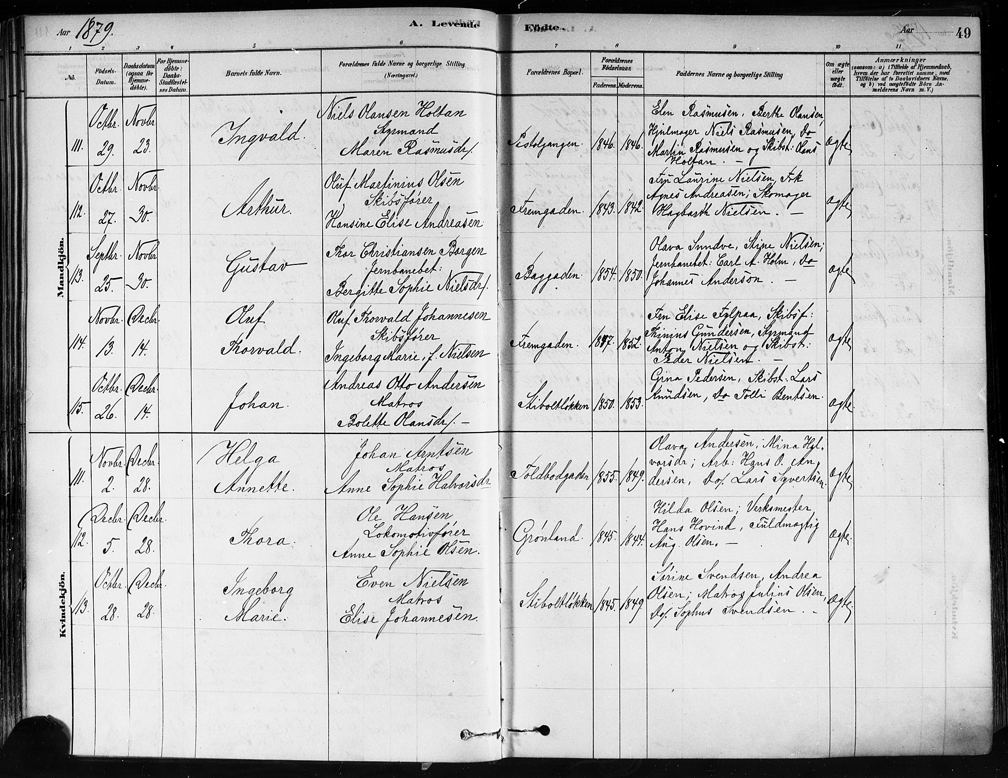 Strømsø kirkebøker, SAKO/A-246/F/Fa/L0021: Parish register (official) no. I 21, 1878-1885, p. 49
