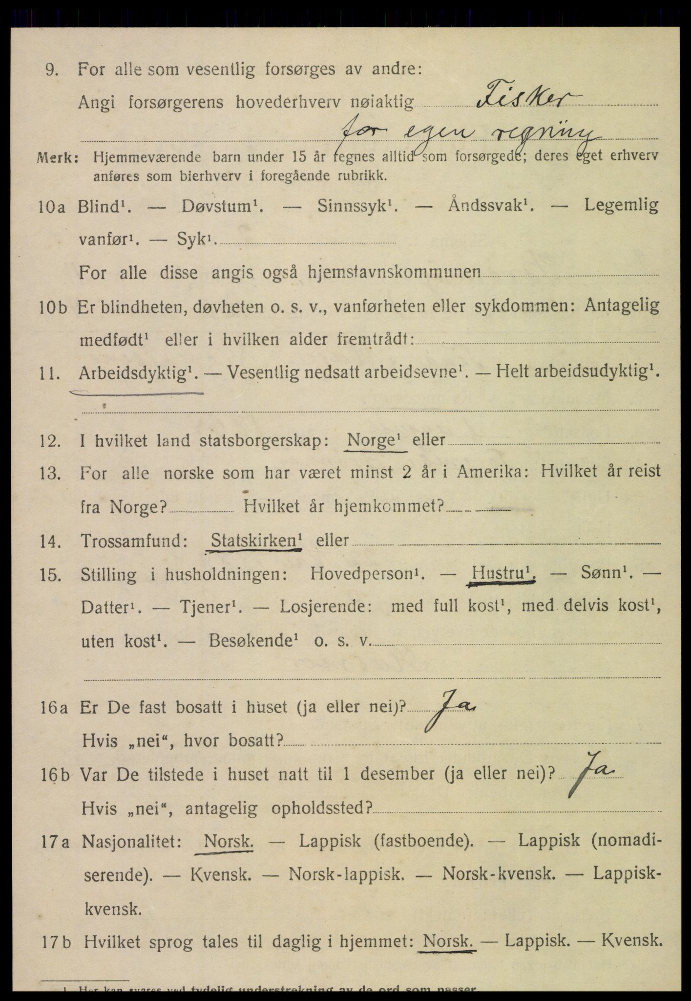 SAT, 1920 census for Brønnøy, 1920, p. 8151