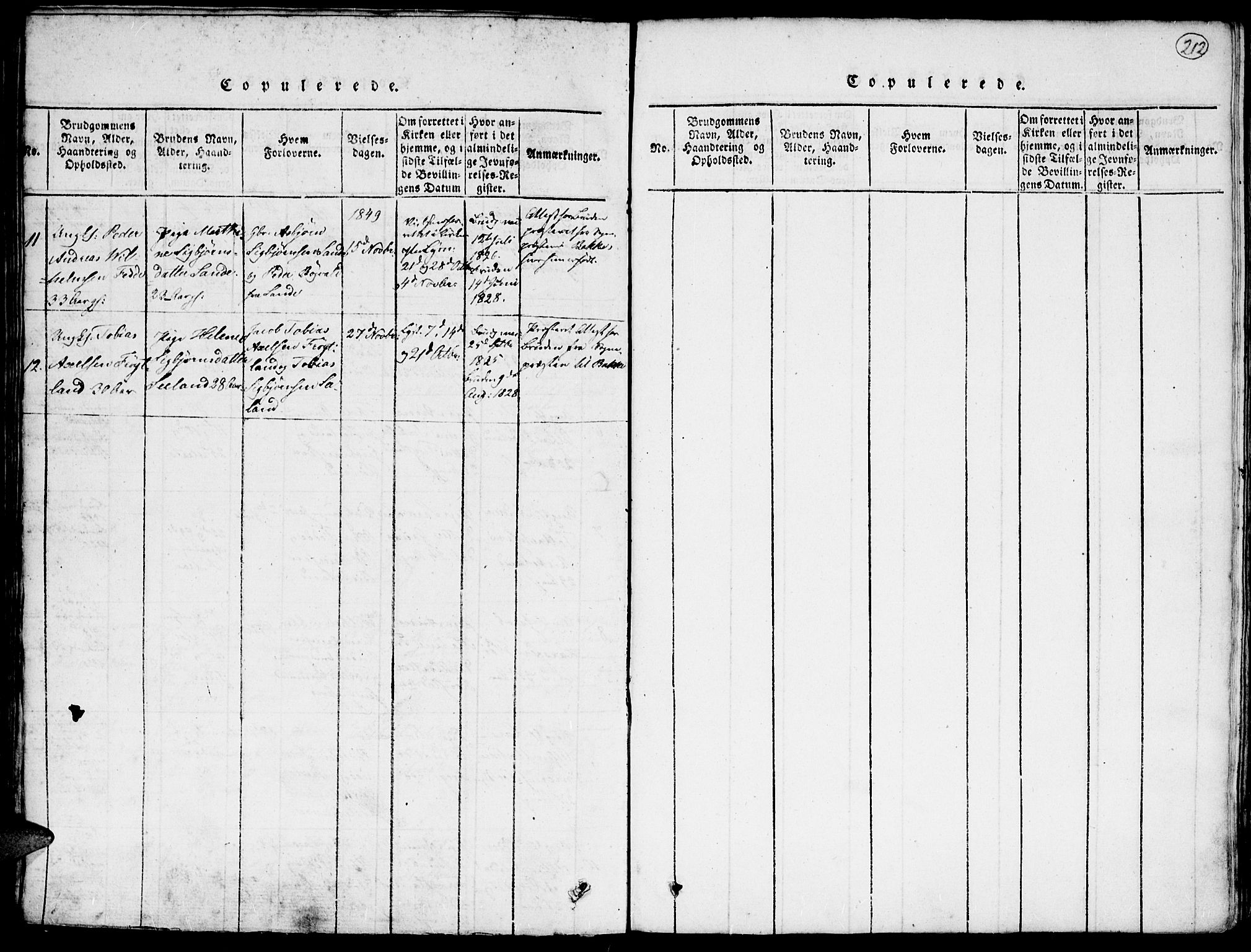 Kvinesdal sokneprestkontor, SAK/1111-0026/F/Fa/Faa/L0001: Parish register (official) no. A 1, 1815-1849, p. 212