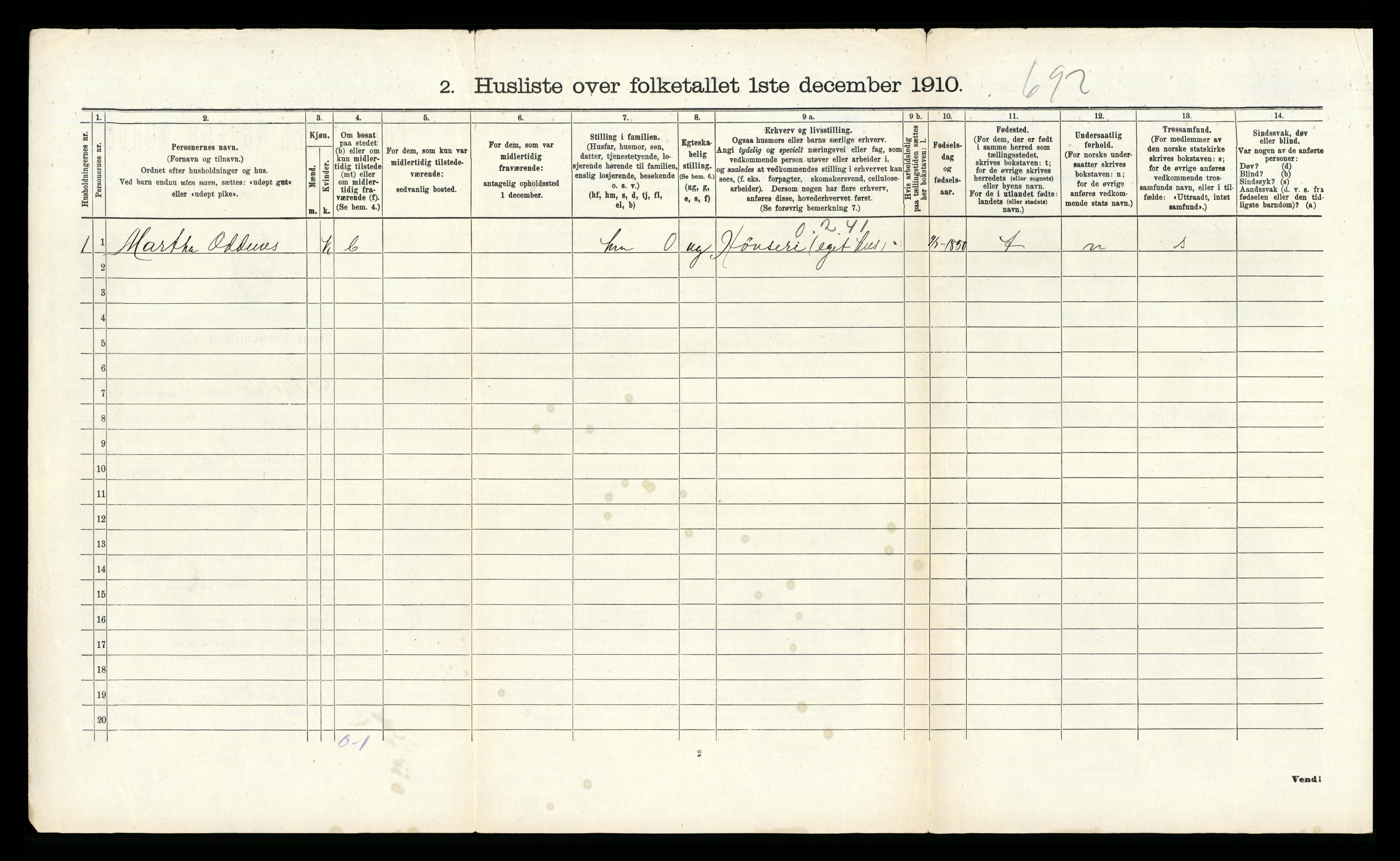 RA, 1910 census for Skjold, 1910, p. 311