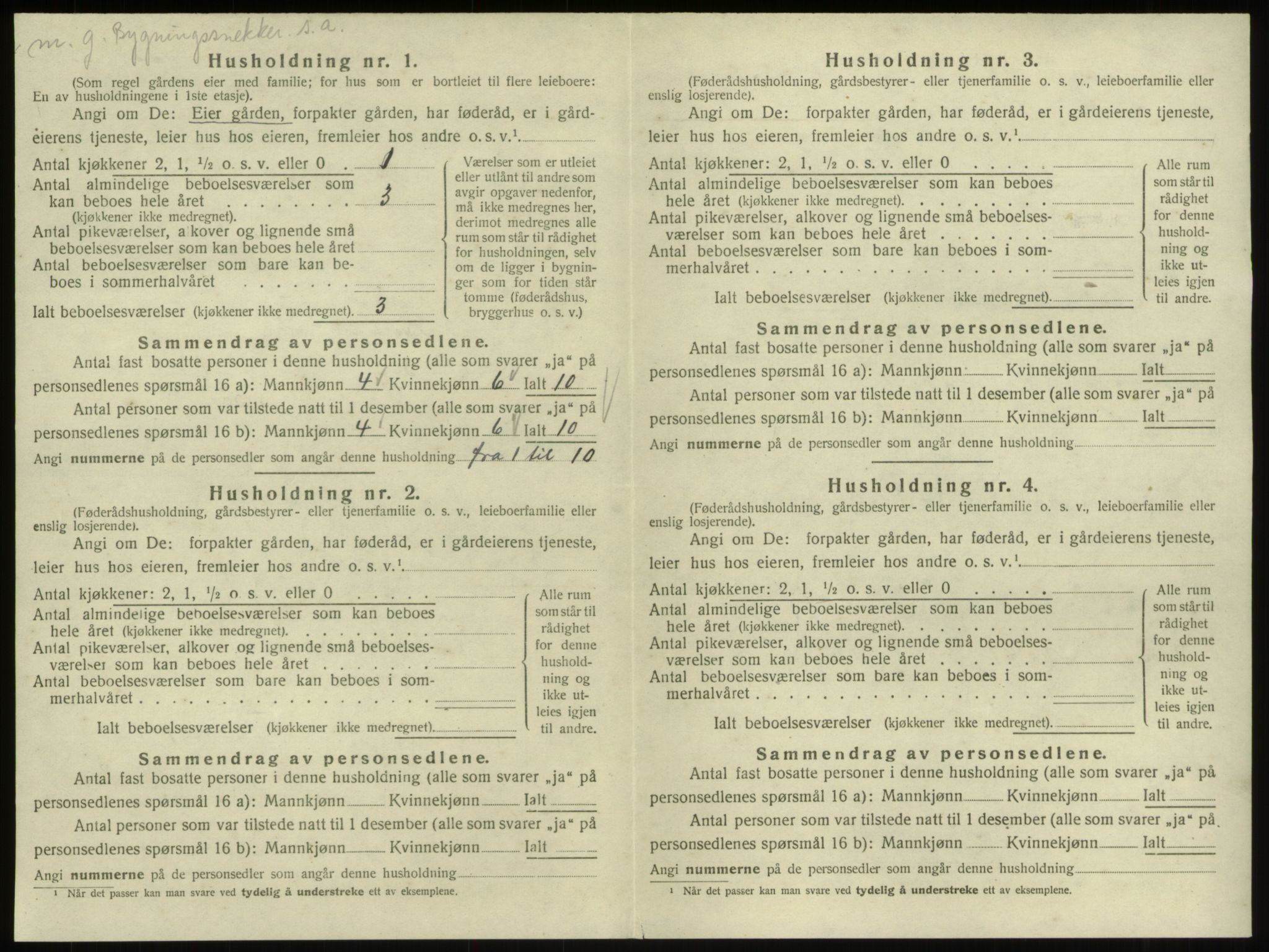 SAB, 1920 census for Breim, 1920, p. 483