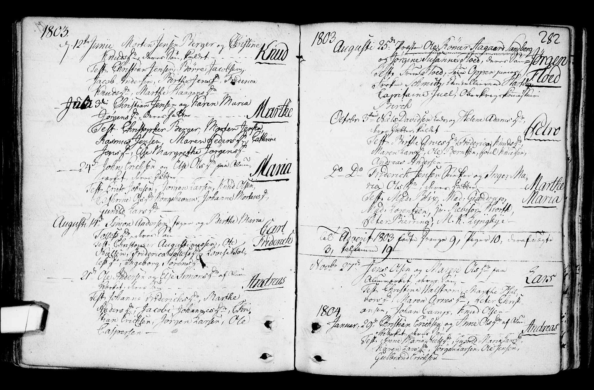 Gamlebyen prestekontor Kirkebøker, SAO/A-10884/F/Fa/L0001: Parish register (official) no. 1, 1734-1818, p. 282