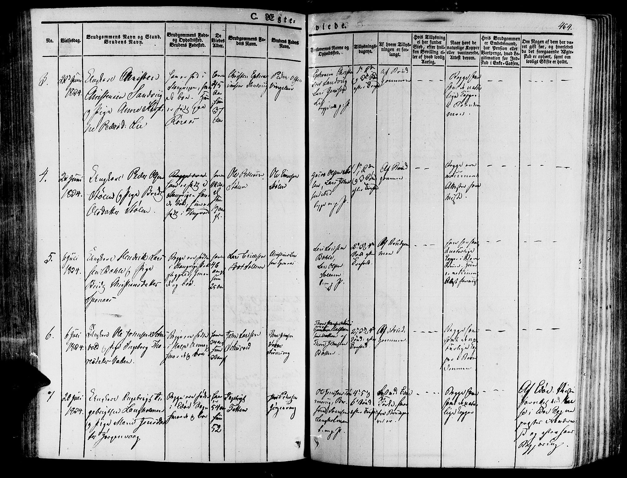 Ministerialprotokoller, klokkerbøker og fødselsregistre - Møre og Romsdal, AV/SAT-A-1454/592/L1025: Parish register (official) no. 592A03 /2, 1831-1849, p. 464