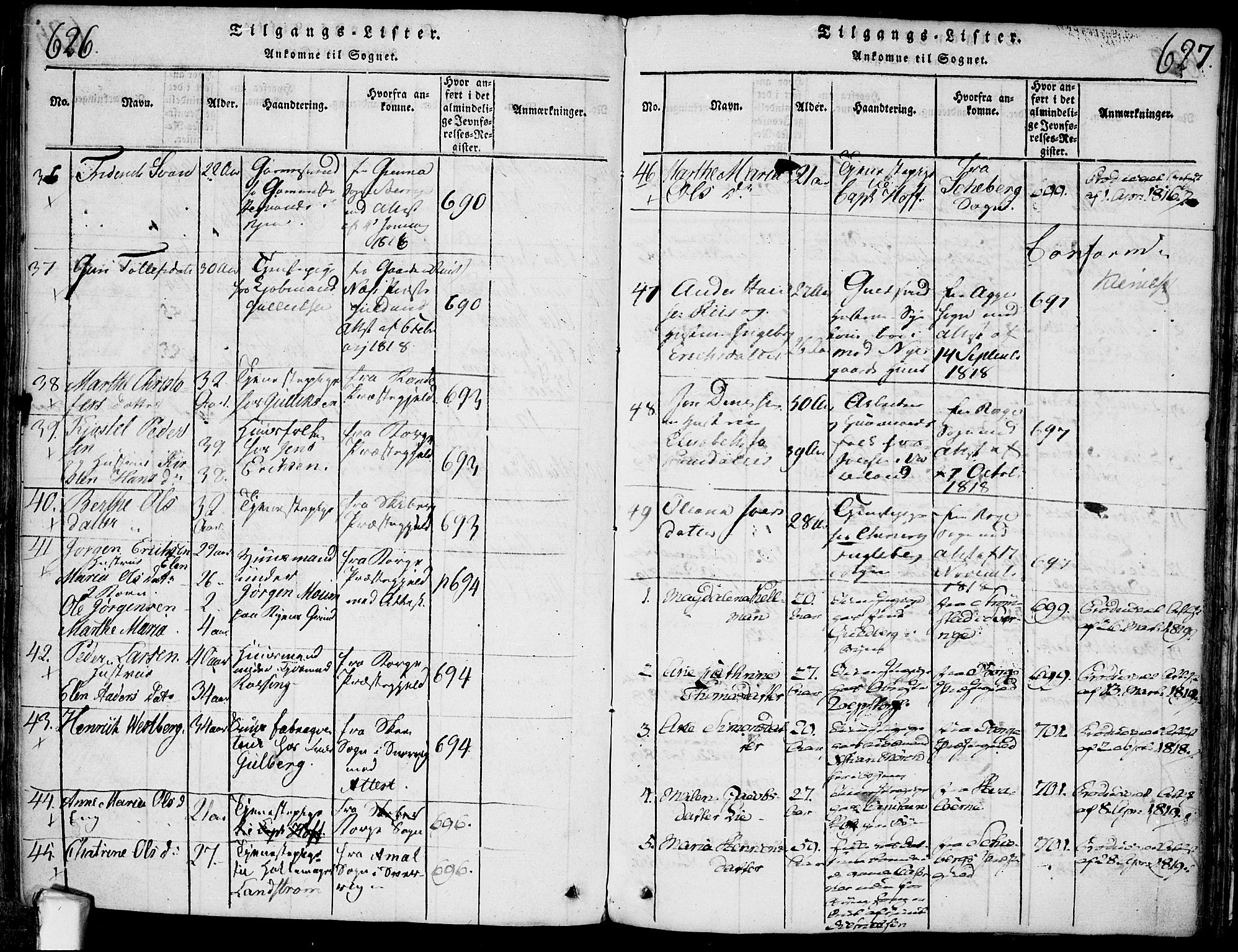 Fredrikstad prestekontor Kirkebøker, SAO/A-11082/F/Fa/L0004: Parish register (official) no. 4, 1816-1834, p. 626-627