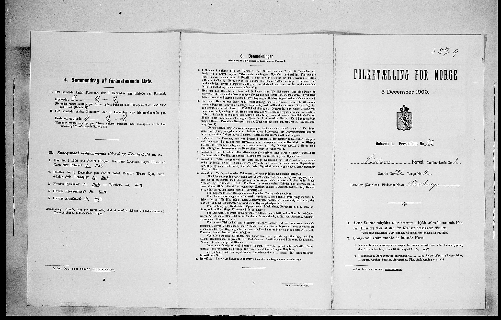 SAH, 1900 census for Løten, 1900, p. 576