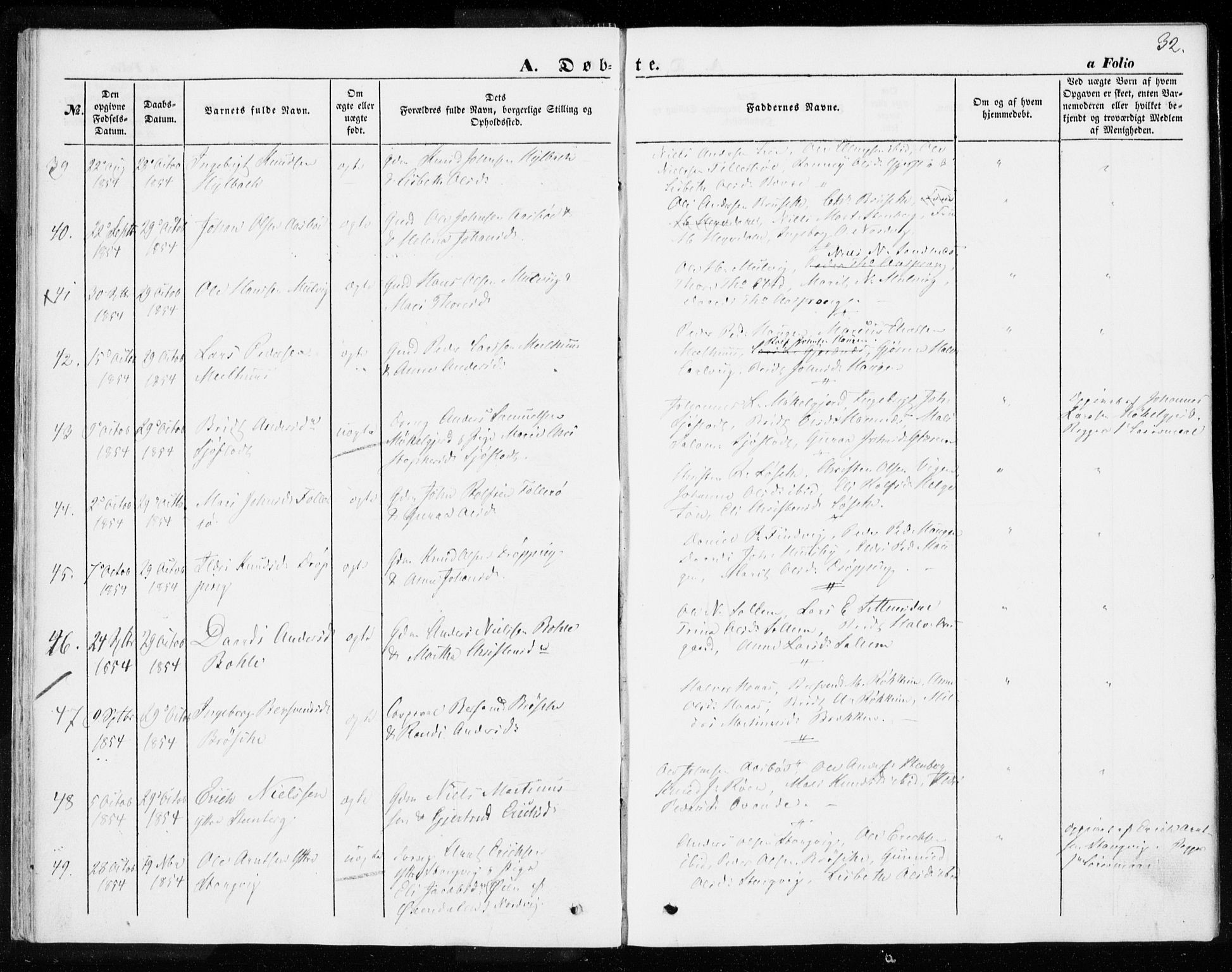 Ministerialprotokoller, klokkerbøker og fødselsregistre - Møre og Romsdal, SAT/A-1454/592/L1026: Parish register (official) no. 592A04, 1849-1867, p. 32