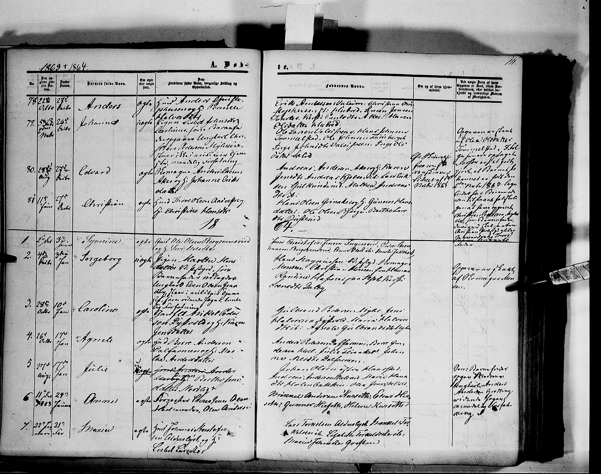 Vang prestekontor, Hedmark, SAH/PREST-008/H/Ha/Haa/L0012: Parish register (official) no. 12, 1855-1870, p. 111