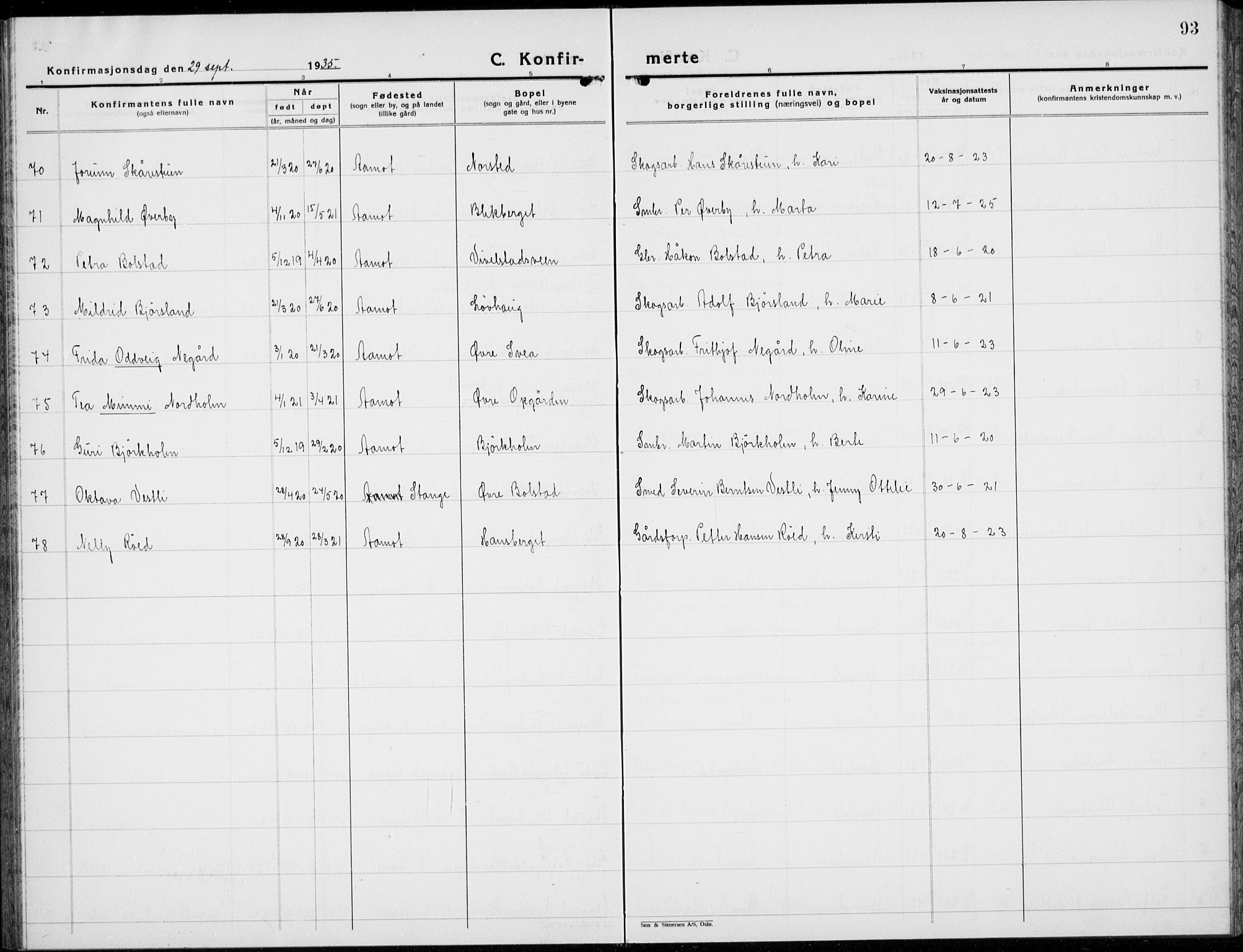 Åmot prestekontor, Hedmark, AV/SAH-PREST-056/H/Ha/Hab/L0006: Parish register (copy) no. 6, 1930-1937, p. 93