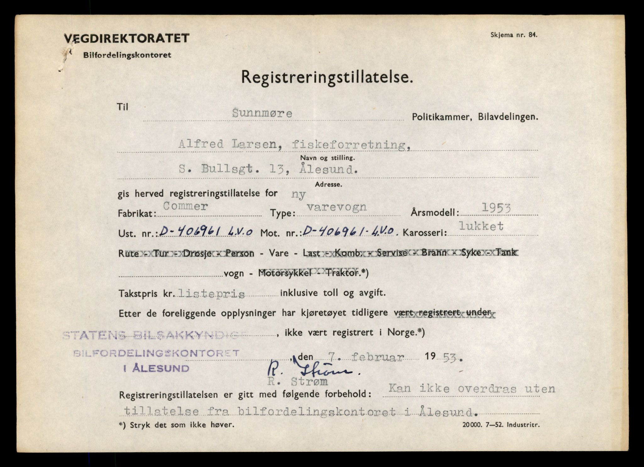 Møre og Romsdal vegkontor - Ålesund trafikkstasjon, AV/SAT-A-4099/F/Fe/L0034: Registreringskort for kjøretøy T 12500 - T 12652, 1927-1998, p. 53