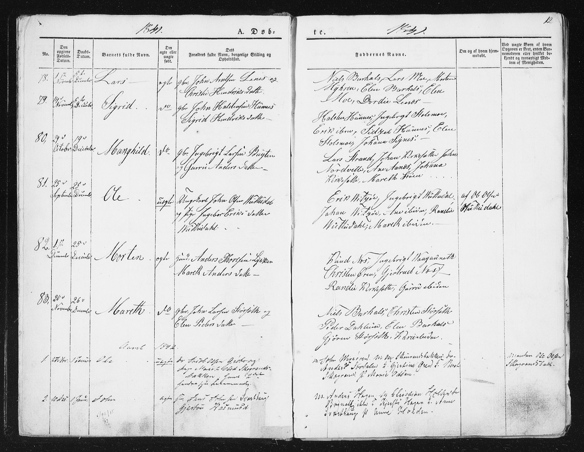 Ministerialprotokoller, klokkerbøker og fødselsregistre - Sør-Trøndelag, SAT/A-1456/630/L0493: Parish register (official) no. 630A06, 1841-1851, p. 12