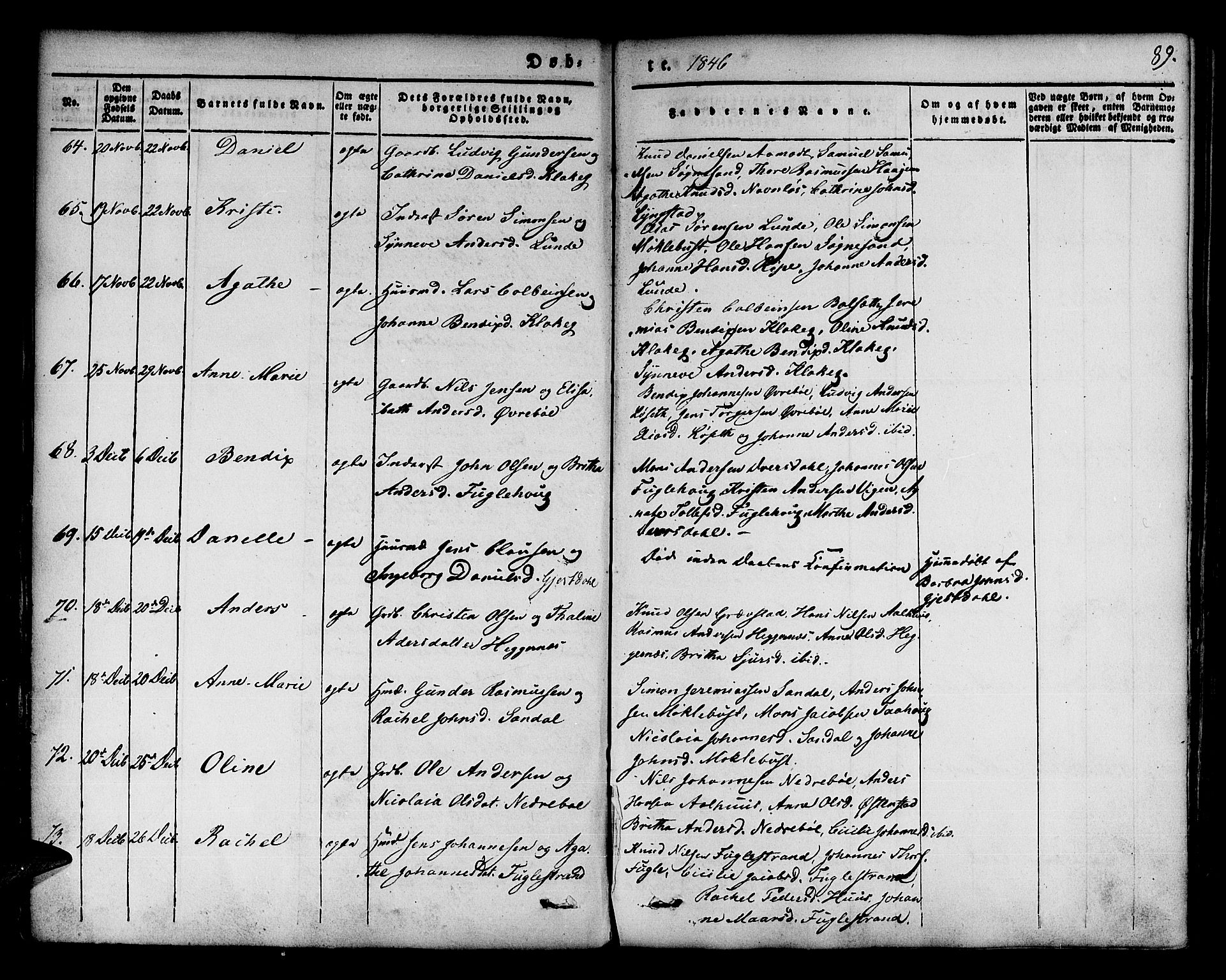 Jølster sokneprestembete, AV/SAB-A-80701/H/Haa/Haaa/L0009: Parish register (official) no. A 9, 1833-1848, p. 89