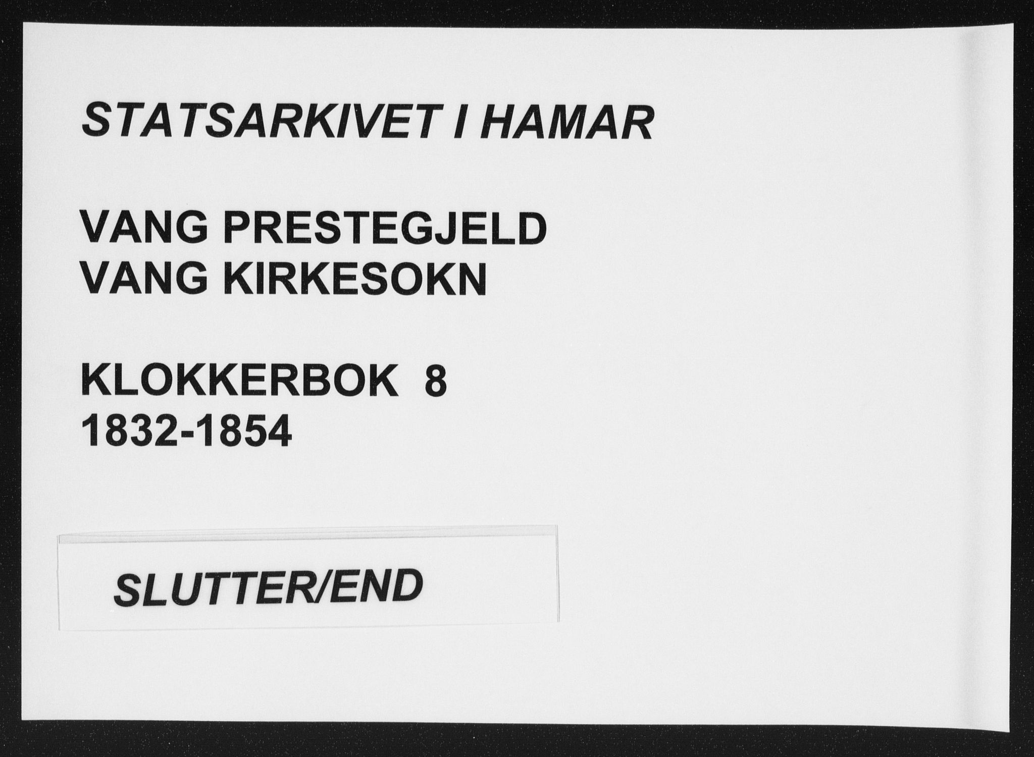 Vang prestekontor, Hedmark, AV/SAH-PREST-008/H/Ha/Hab/L0008: Parish register (copy) no. 8, 1832-1854