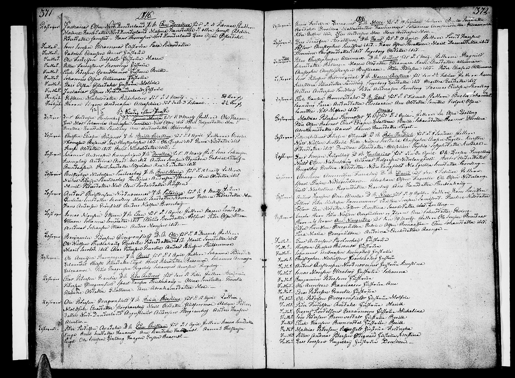 Ministerialprotokoller, klokkerbøker og fødselsregistre - Nordland, SAT/A-1459/825/L0351: Parish register (official) no. 825A06 /2, 1807-1819, p. 371-372