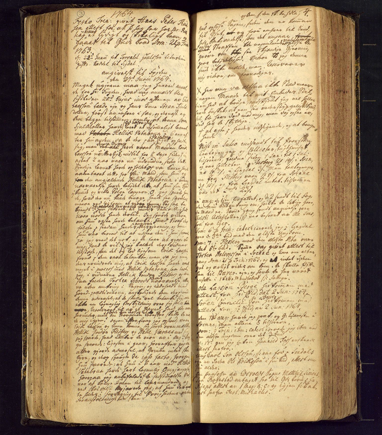 Flesberg kirkebøker, AV/SAKO-A-18/F/Fa/L0002: Parish register (official) no. I 2, 1726-1747, p. 3-4