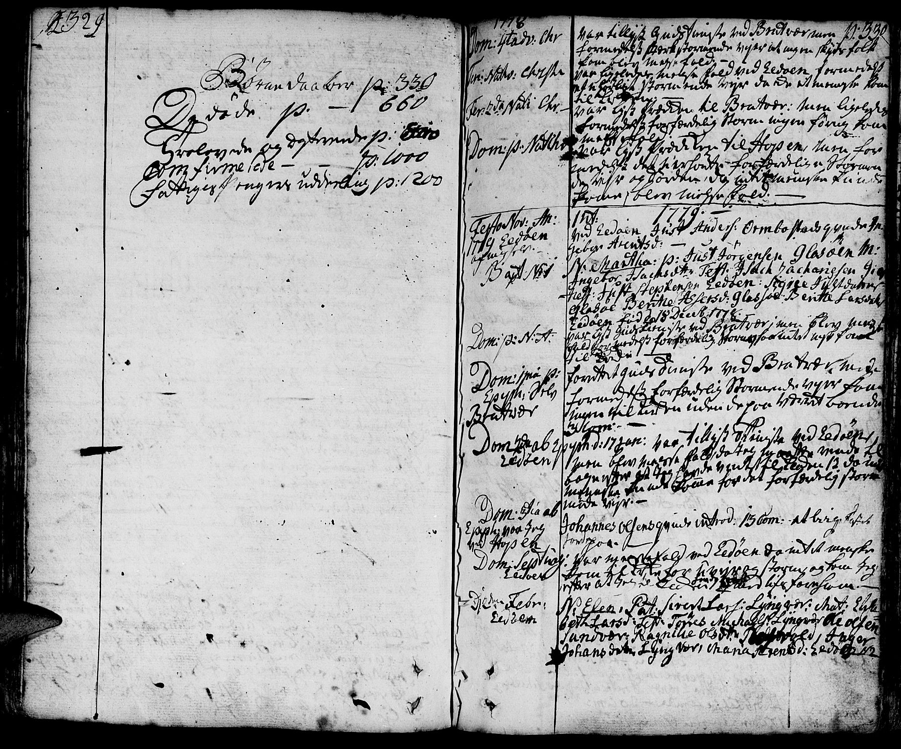 Ministerialprotokoller, klokkerbøker og fødselsregistre - Møre og Romsdal, AV/SAT-A-1454/581/L0932: Parish register (official) no. 581A02, 1767-1823, p. 329-330