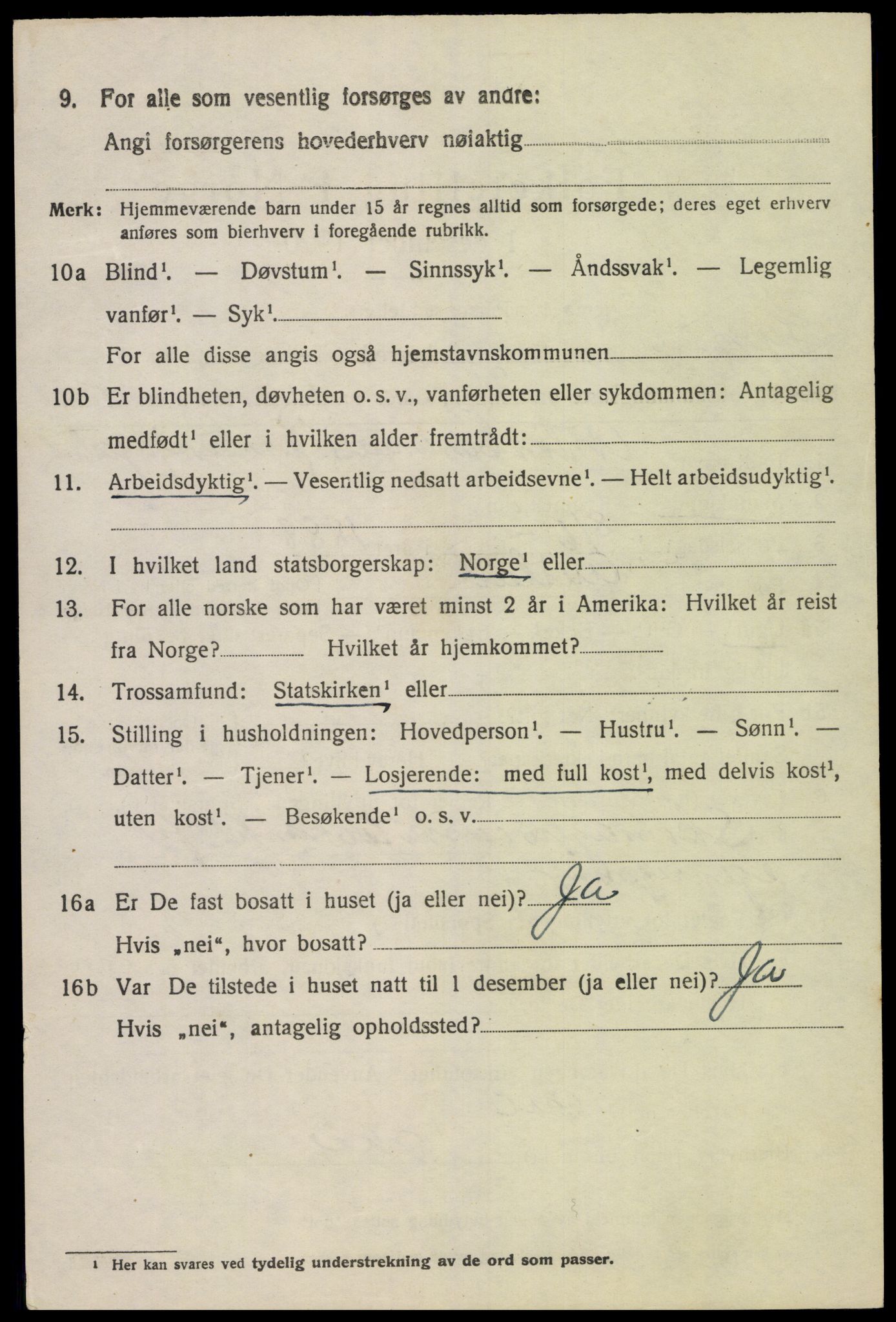 SAK, 1920 census for Lyngdal, 1920, p. 1930