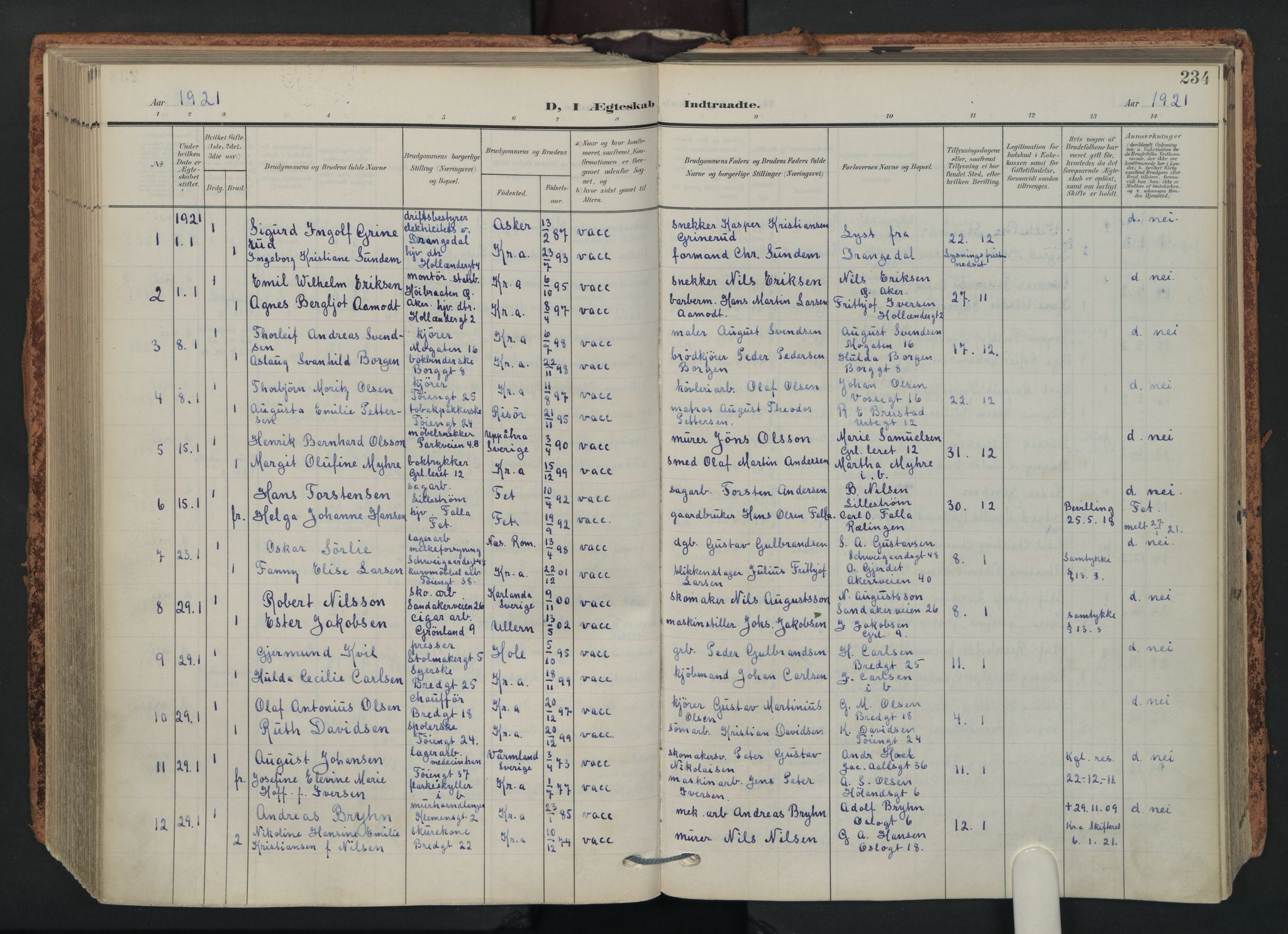 Grønland prestekontor Kirkebøker, AV/SAO-A-10848/F/Fa/L0017: Parish register (official) no. 17, 1906-1934, p. 234