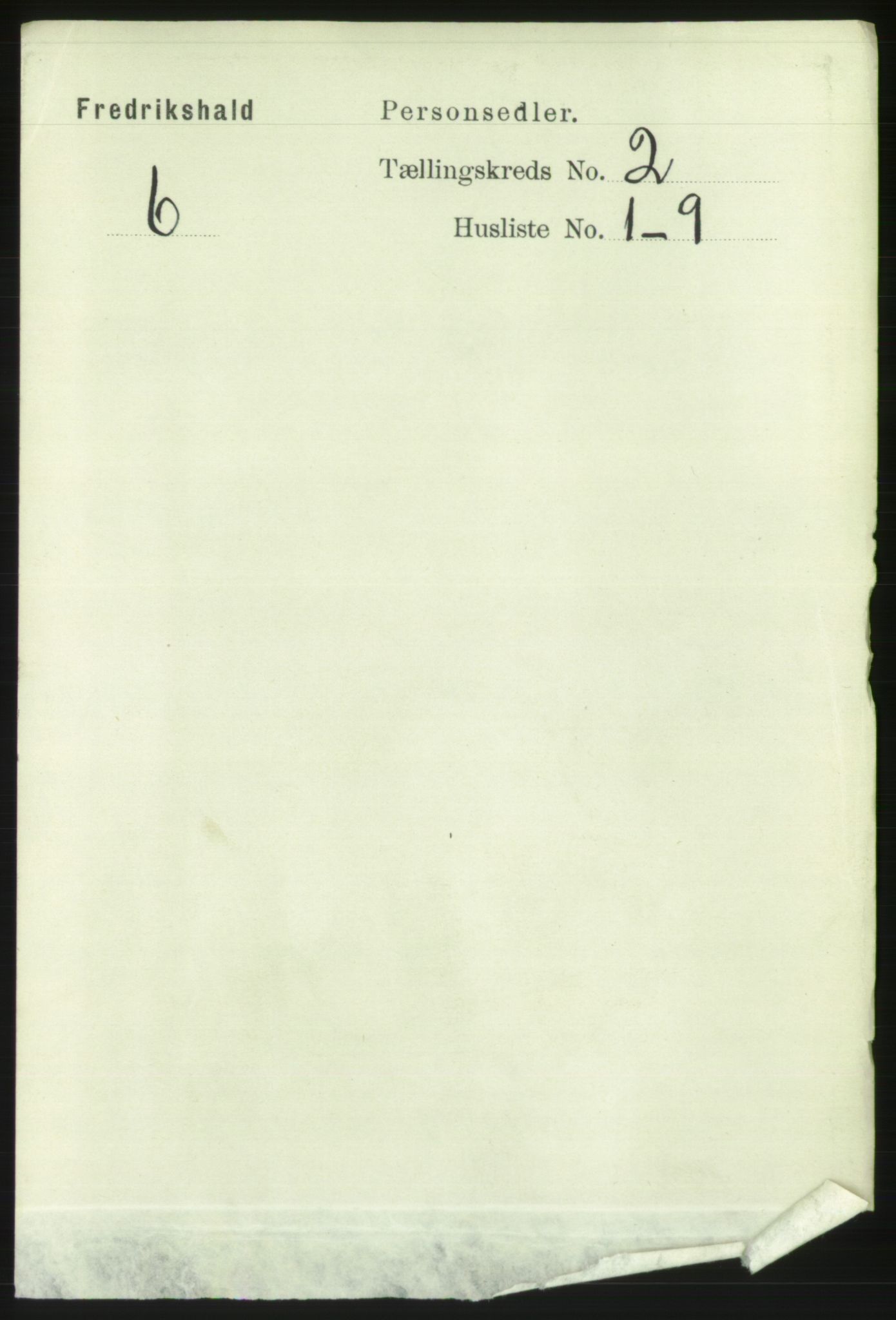 RA, 1891 census for 0101 Fredrikshald, 1891, p. 2655