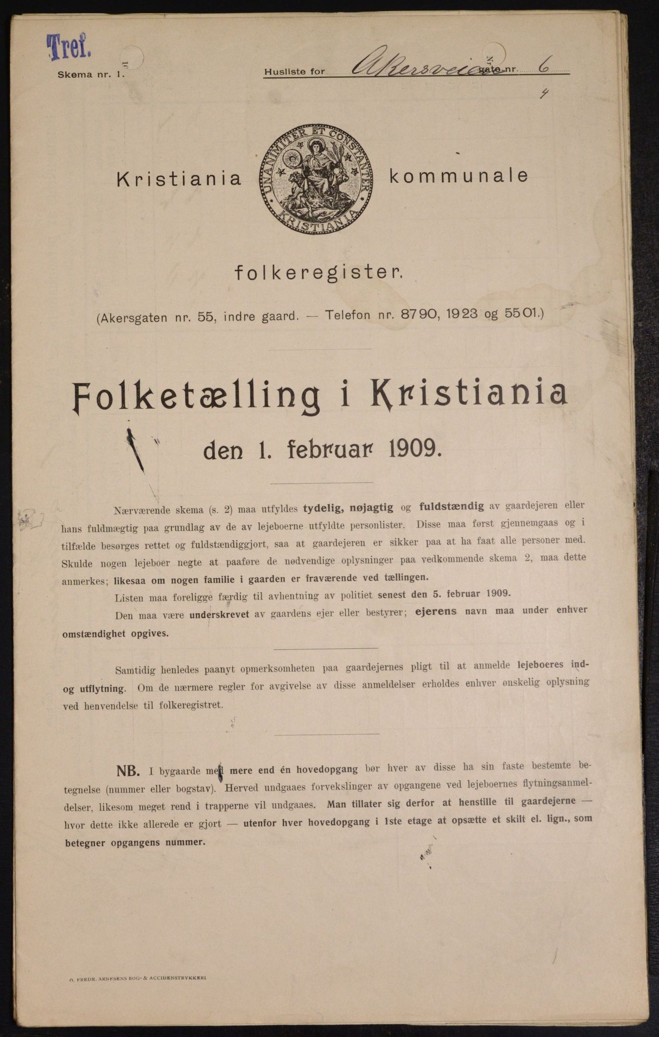 OBA, Municipal Census 1909 for Kristiania, 1909, p. 802