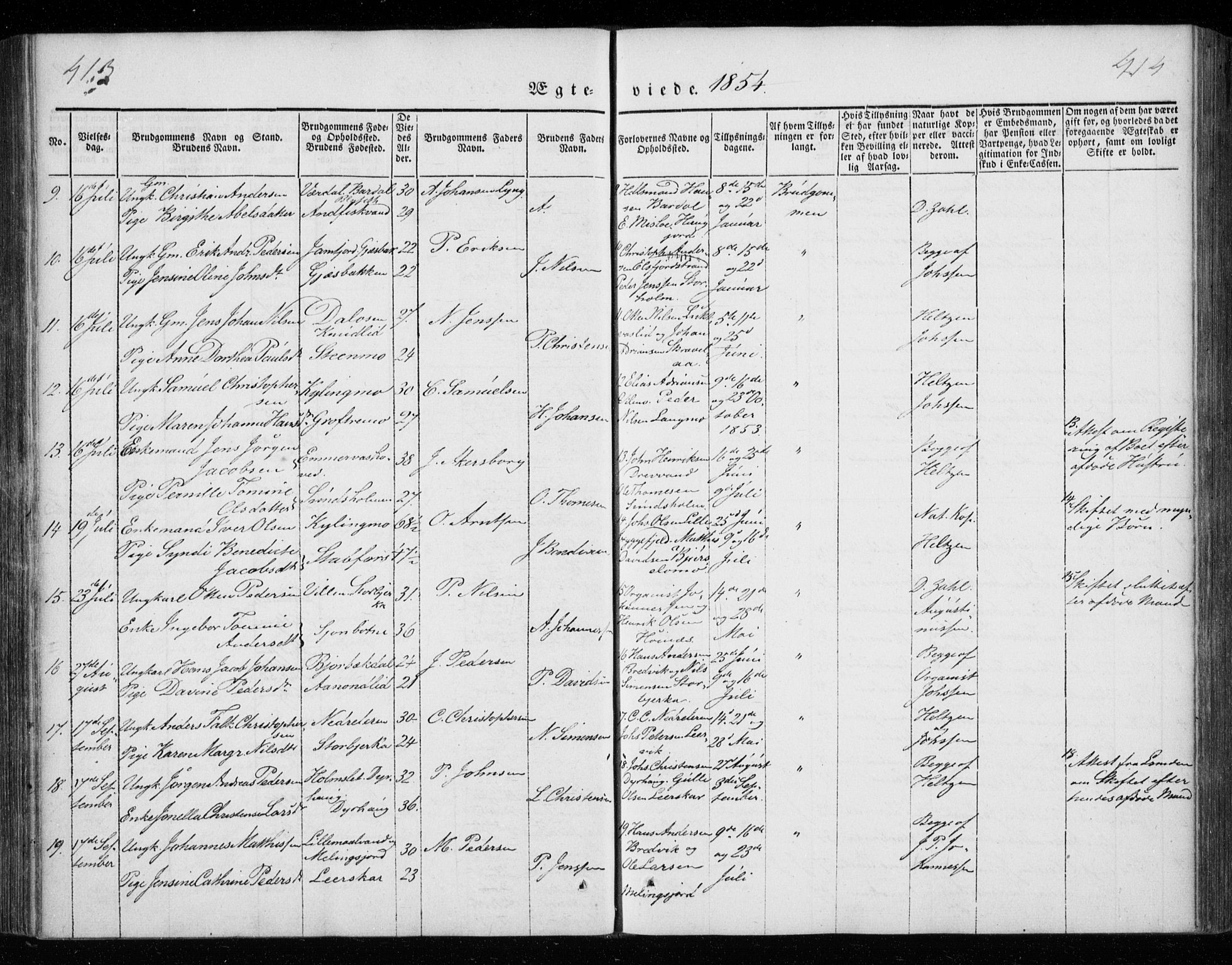 Ministerialprotokoller, klokkerbøker og fødselsregistre - Nordland, SAT/A-1459/825/L0355: Parish register (official) no. 825A09, 1842-1863, p. 413-414