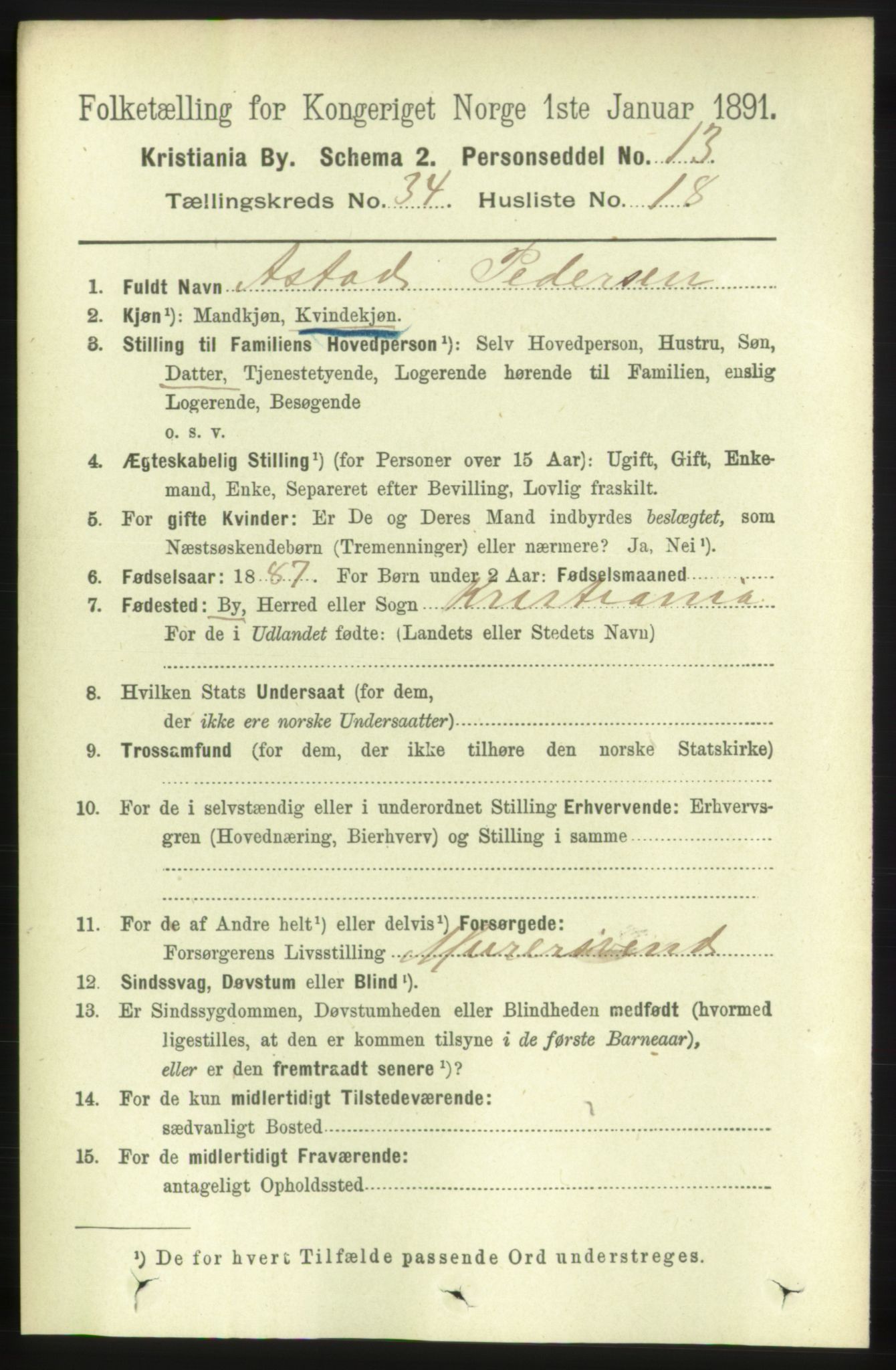 RA, 1891 census for 0301 Kristiania, 1891, p. 18862