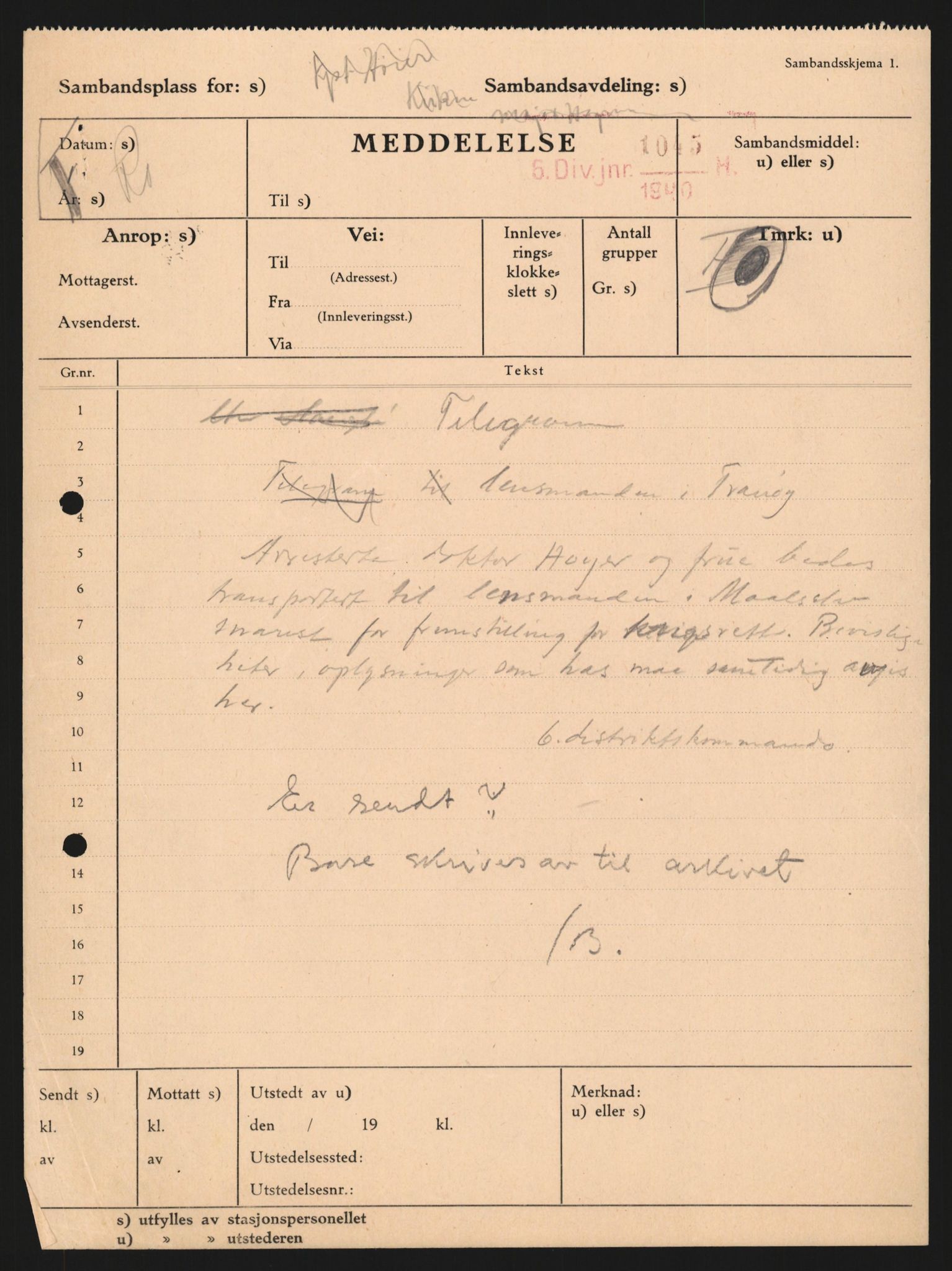 Forsvaret, Forsvarets krigshistoriske avdeling, AV/RA-RAFA-2017/Y/Yb/L0122: II-C-11-600  -  6. Divisjon med avdelinger, 1940, p. 57