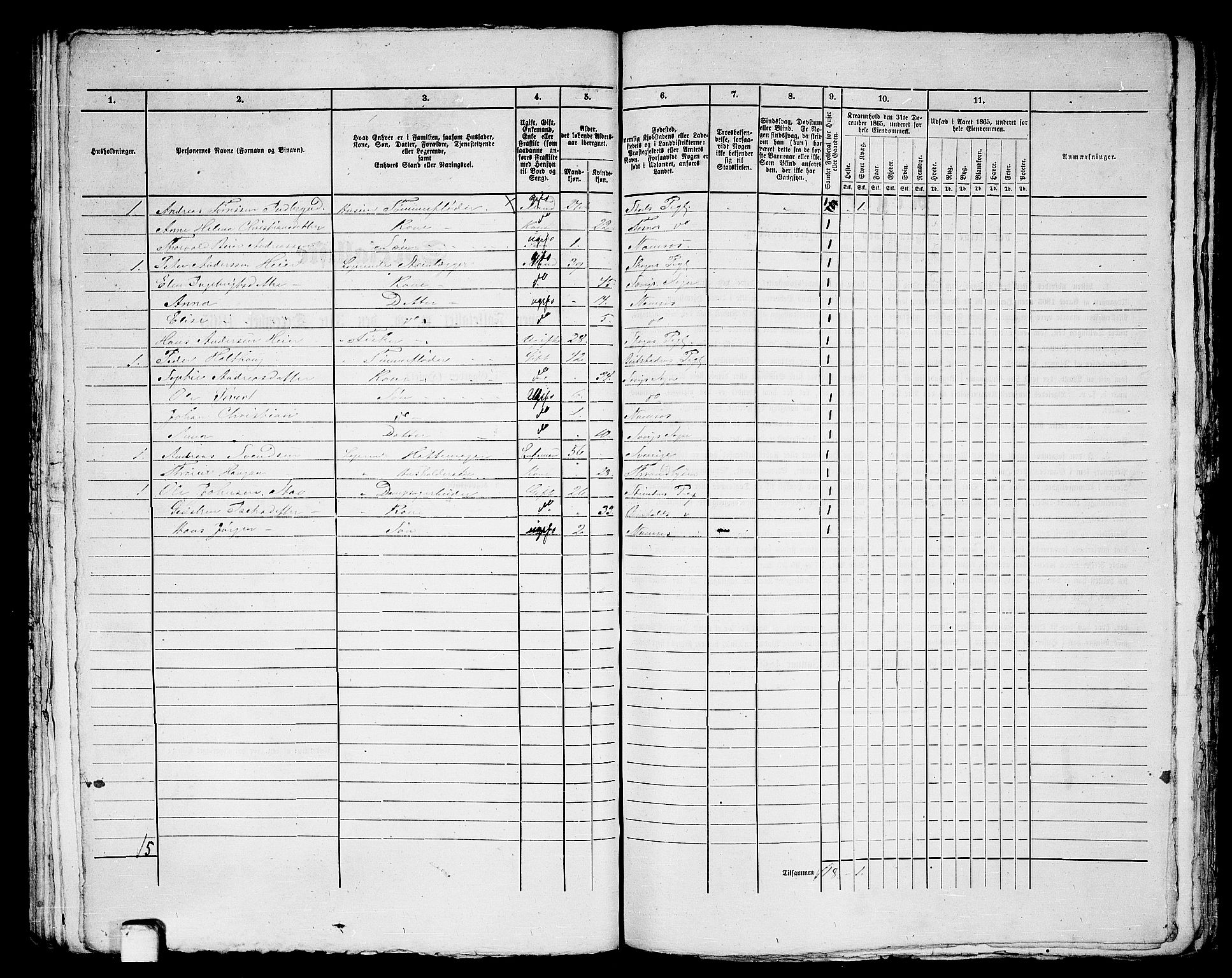 RA, 1865 census for Namsos/Namsos, 1865, p. 81