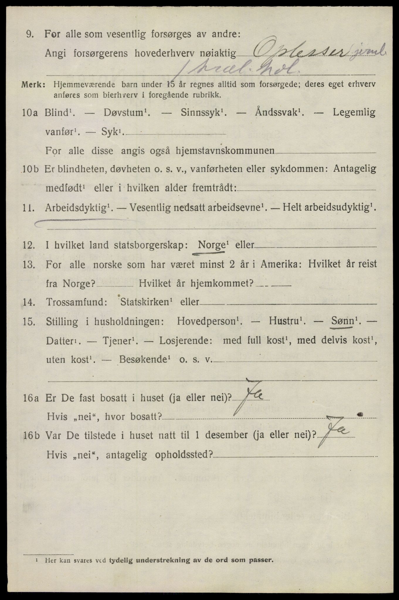 SAO, 1920 census for Ullensaker, 1920, p. 4188