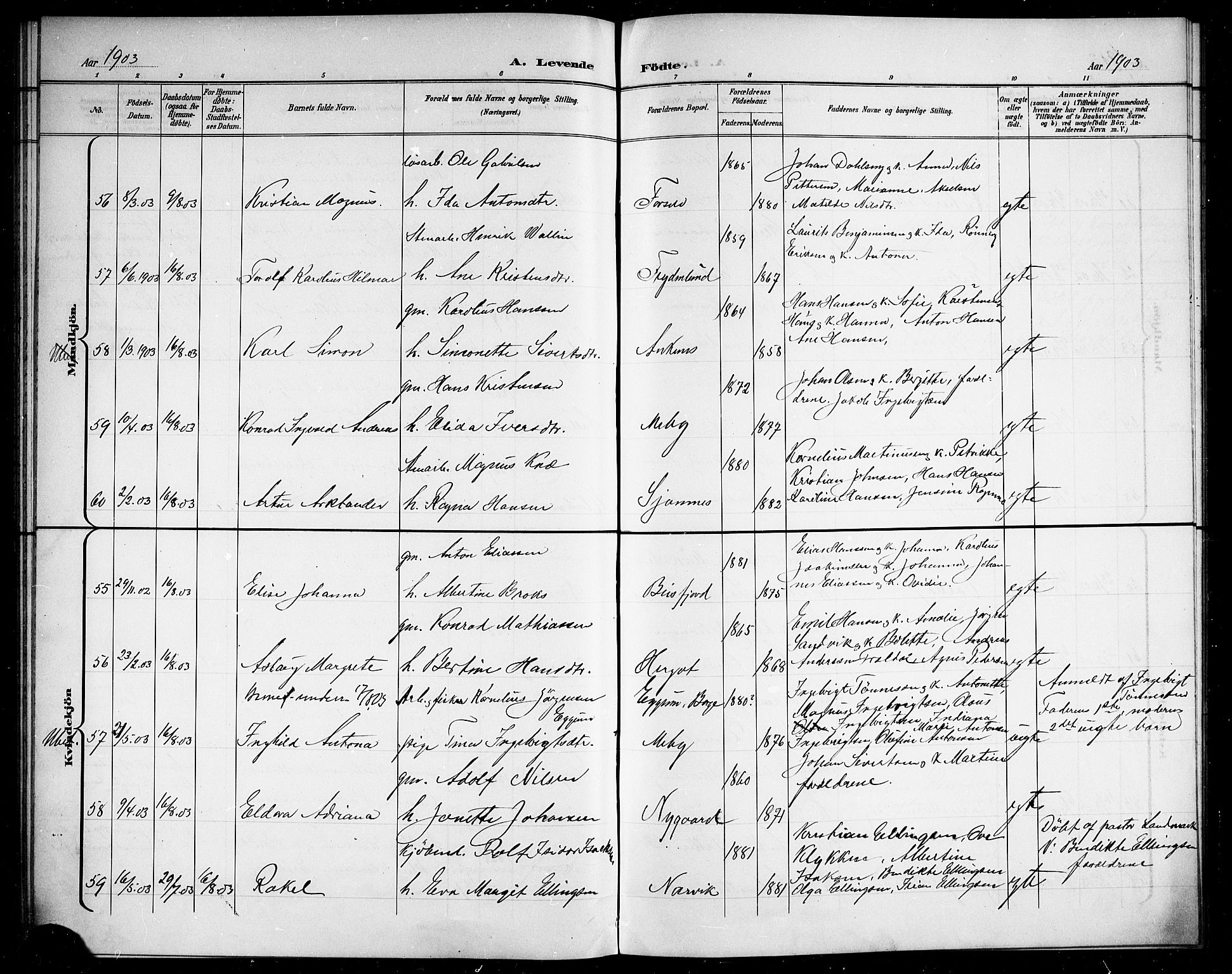 Ministerialprotokoller, klokkerbøker og fødselsregistre - Nordland, AV/SAT-A-1459/866/L0953: Parish register (copy) no. 866C02, 1900-1905