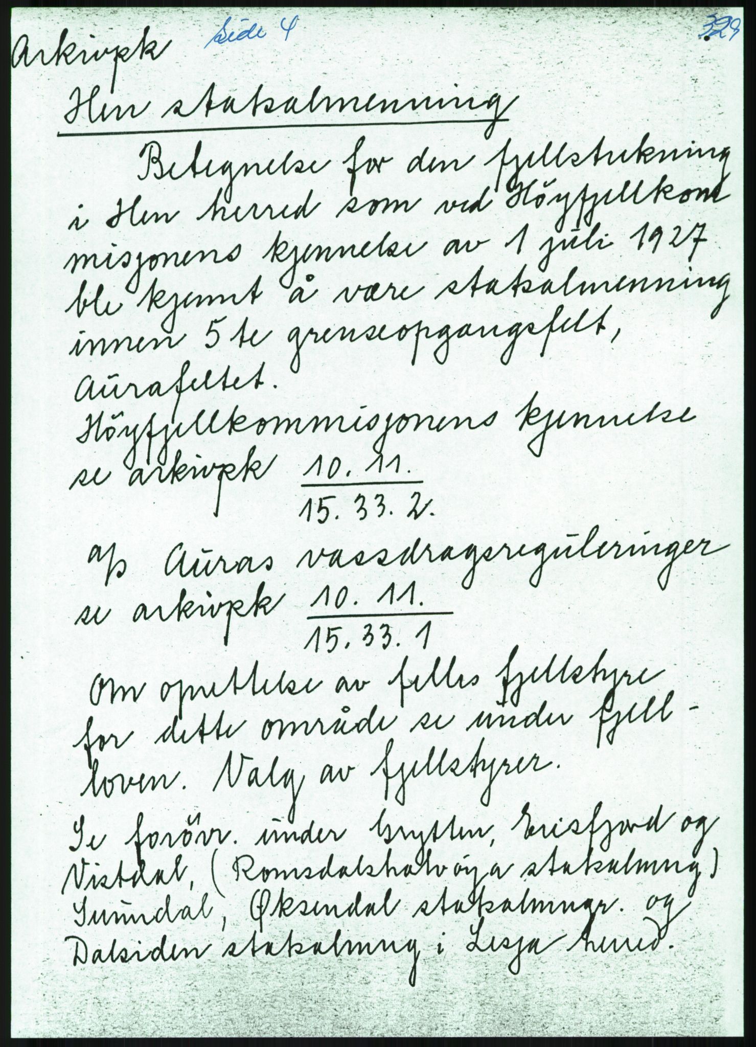 Direktoratet for statens skoger, AV/RA-S-1600/2/E/Eg/L0002: Arkivliste for 10.11-serien. Akershus til Sør-Trøndelag fylke. Mappenr. 1 - 925, 1957-1992, p. 457