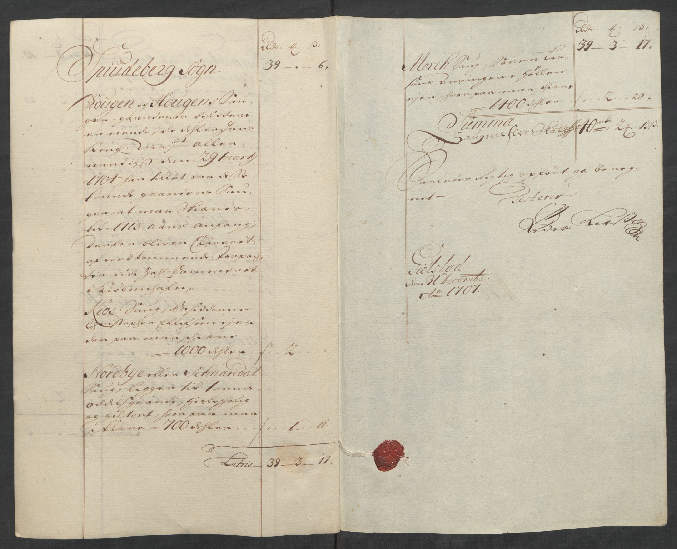 Rentekammeret inntil 1814, Reviderte regnskaper, Fogderegnskap, AV/RA-EA-4092/R07/L0299: Fogderegnskap Rakkestad, Heggen og Frøland, 1707, p. 78