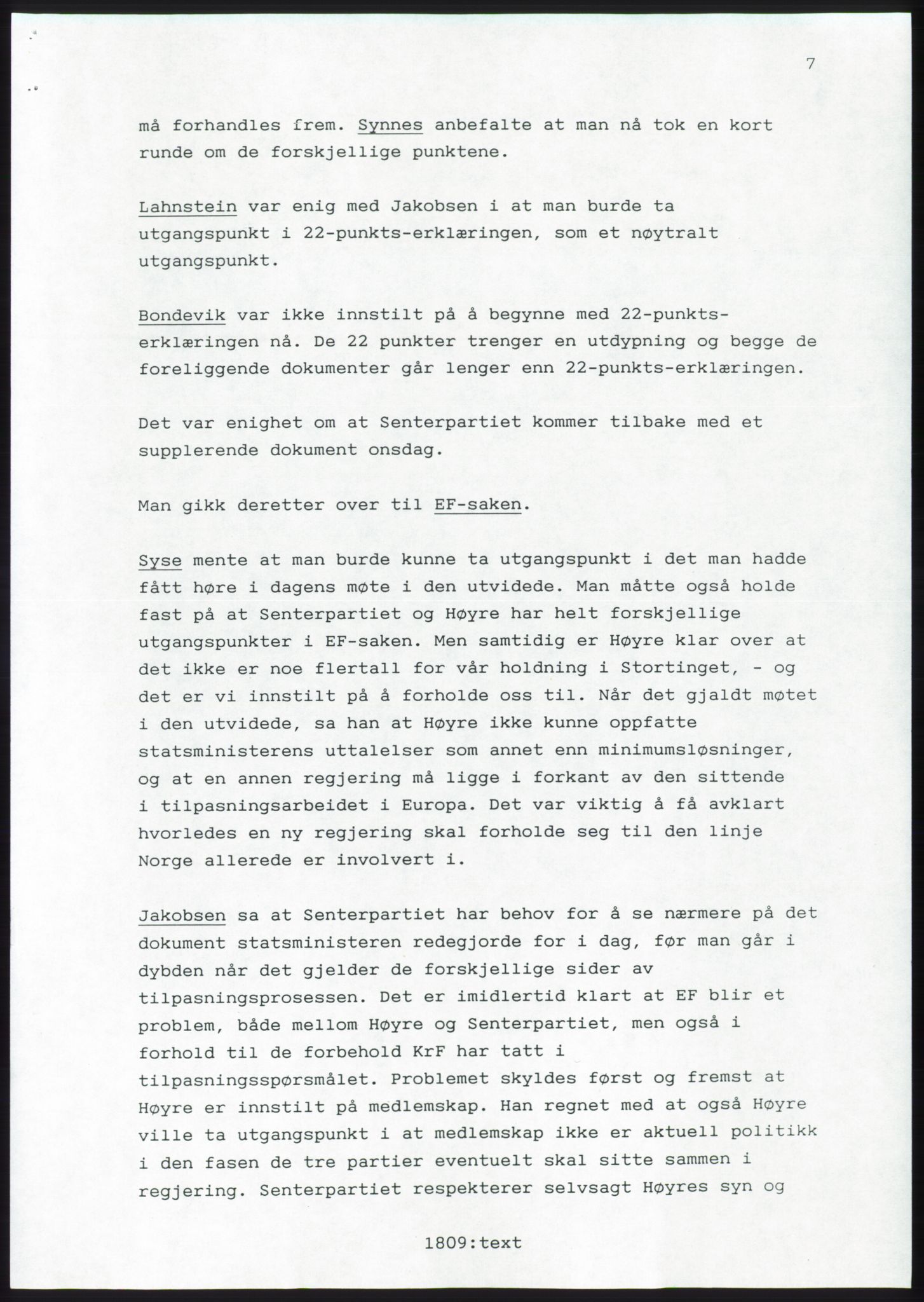 Forhandlingsmøtene 1989 mellom Høyre, KrF og Senterpartiet om dannelse av regjering, AV/RA-PA-0697/A/L0001: Forhandlingsprotokoll med vedlegg, 1989, p. 49